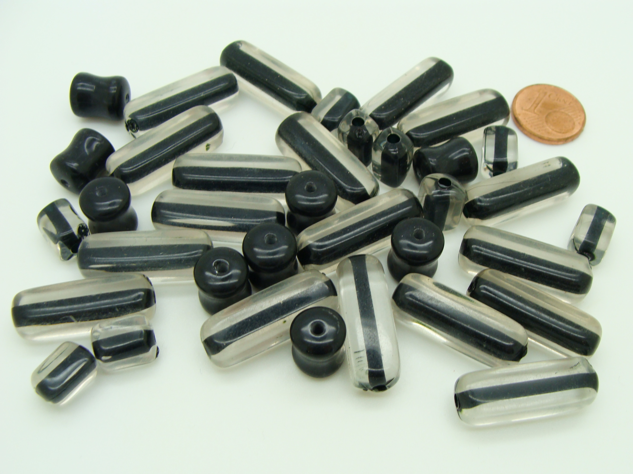 perle acrylique tube noir RES-lot-24
