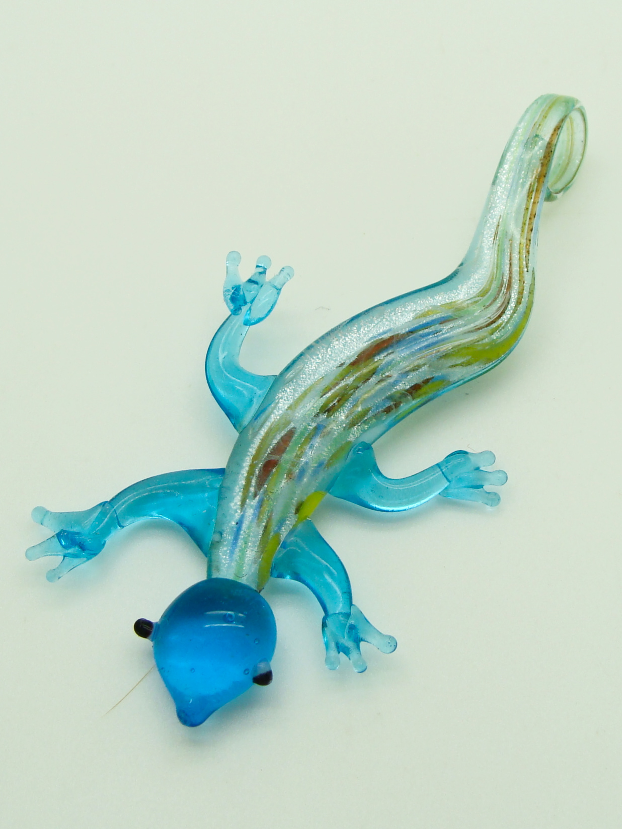 pendentif lezard bleu verre lampwork Pend-389-2