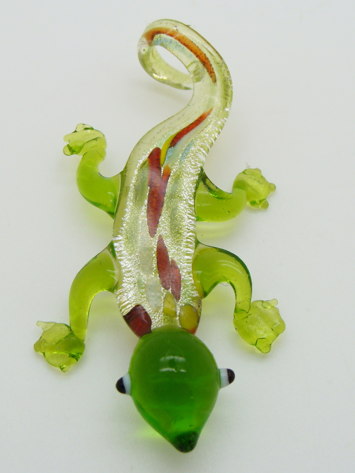 pendentif lezard vert verre Pend-389-5