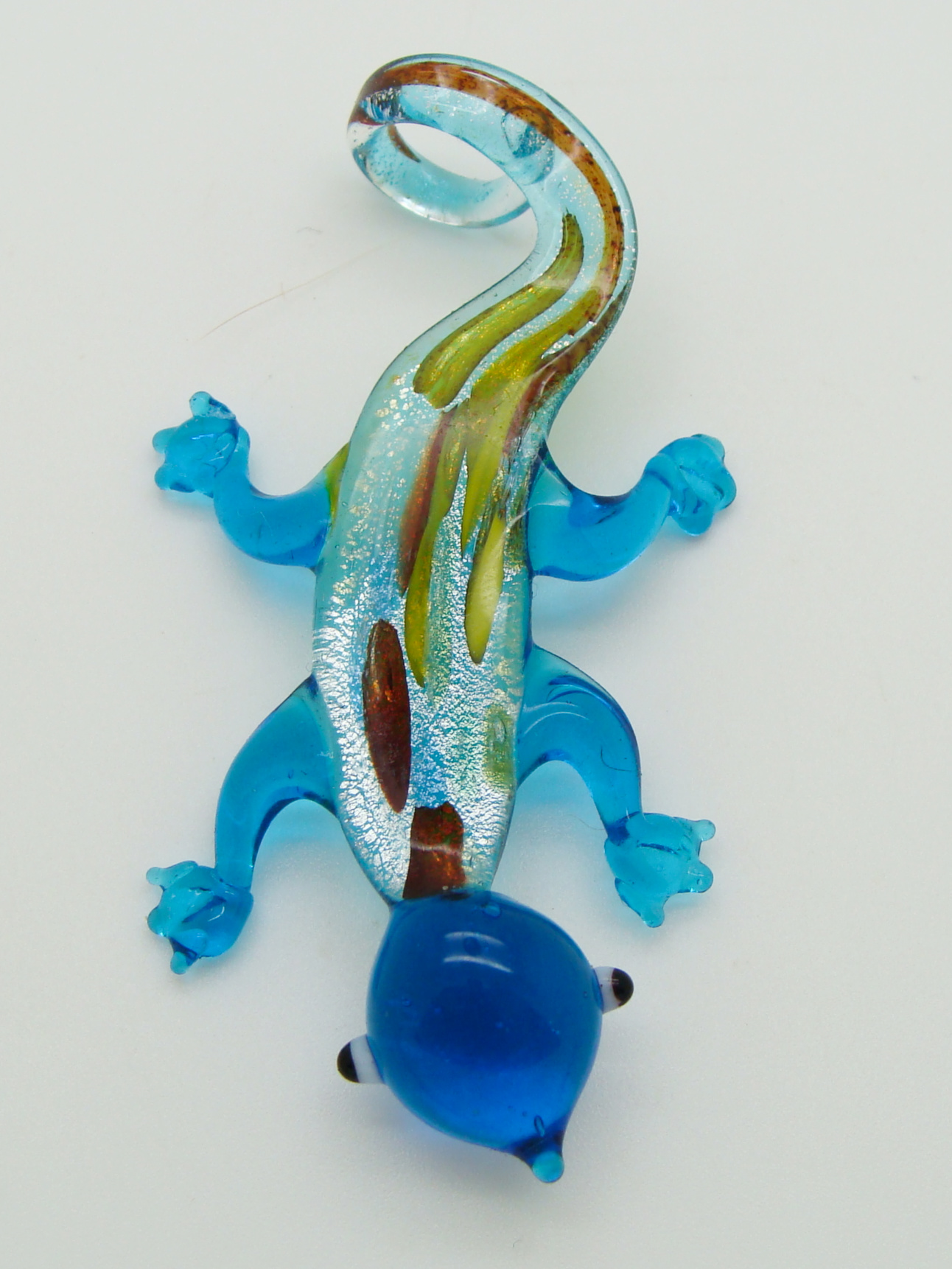 pendentif lezard bleu verre Pend-389-6