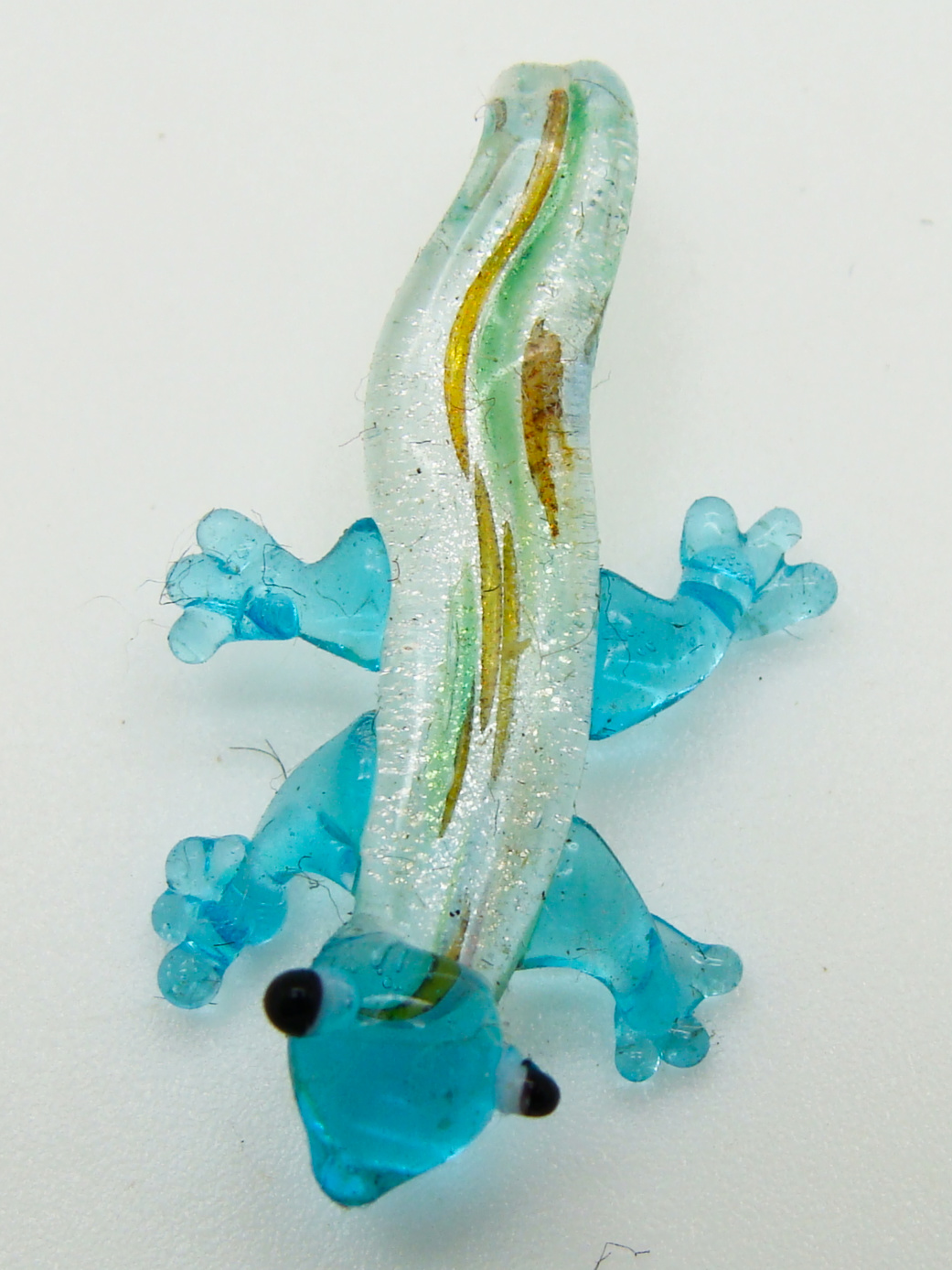 pendentif lezard mini bleu verre lampwork Pend-390-1