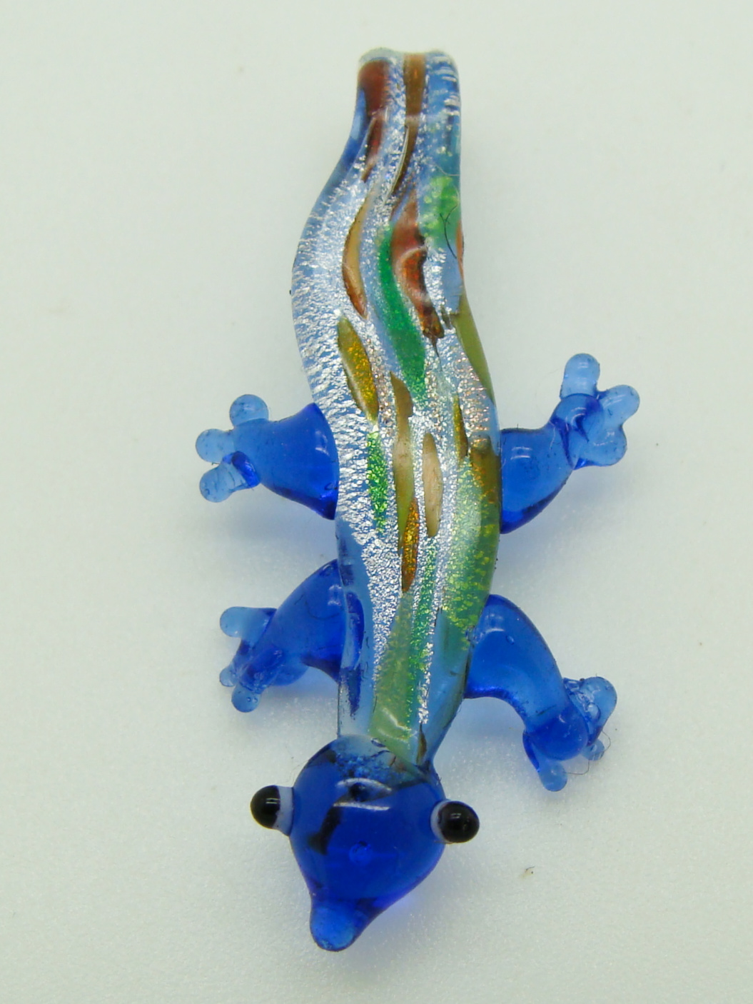 pendentif lezard mini bleu fonce verre lampwork Pend-390-2