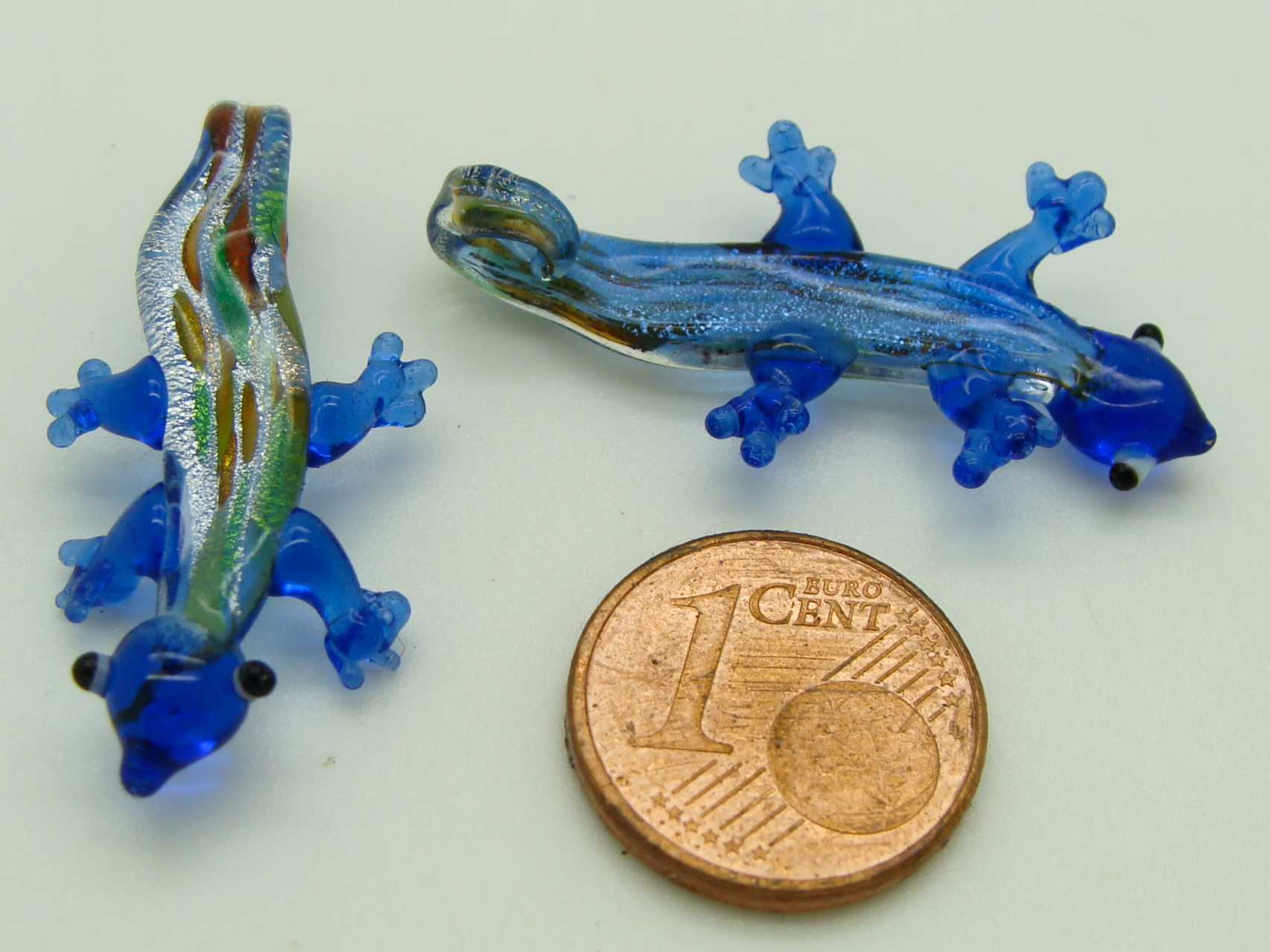 pendentif lezard mini bleu fonce verre Pend-390-2