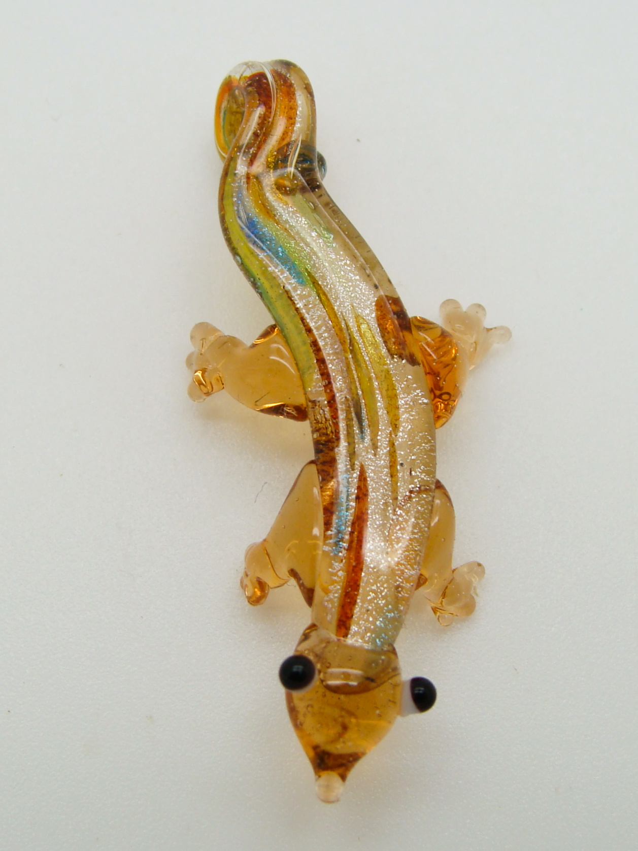 pendentif lezard mini marron verre lampwork Pend-390-3