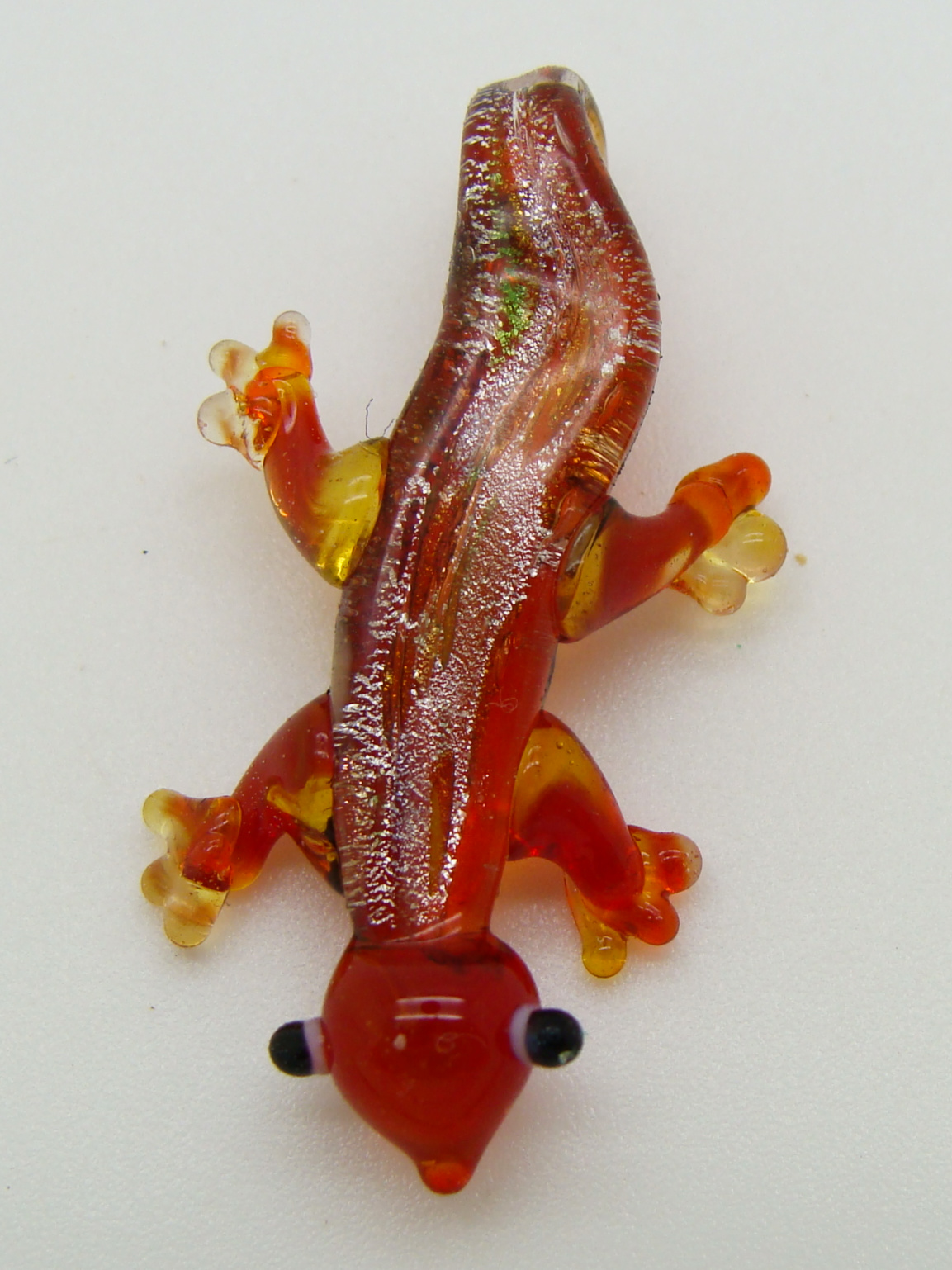 pendentif lezard mini rouge verre Pend-390-5