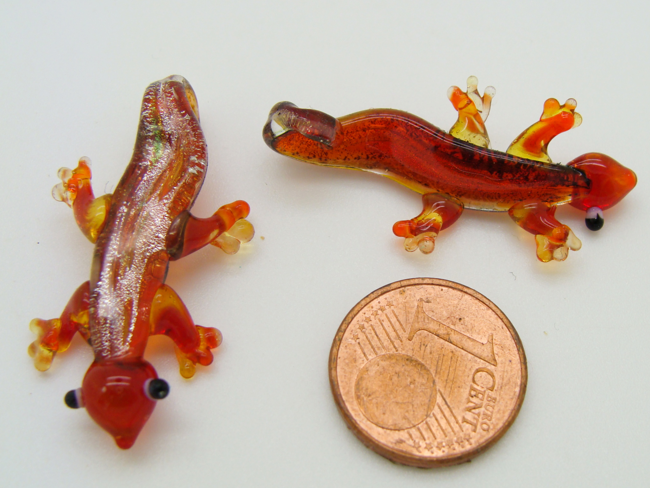 pendentif lezard mini rouge verre Pend-390-5