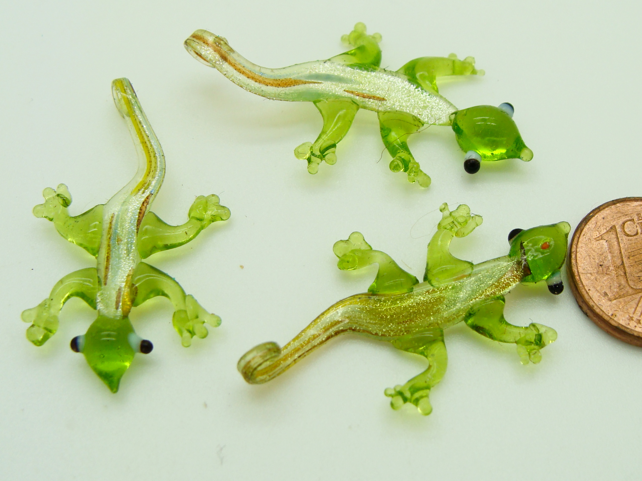 pendentif lezard mini vert verre Pend-390-6