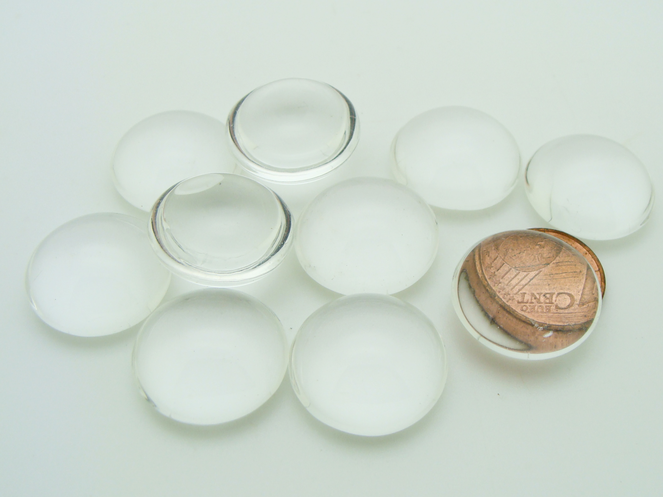 cabcochon verre tansparent 20mm loupe