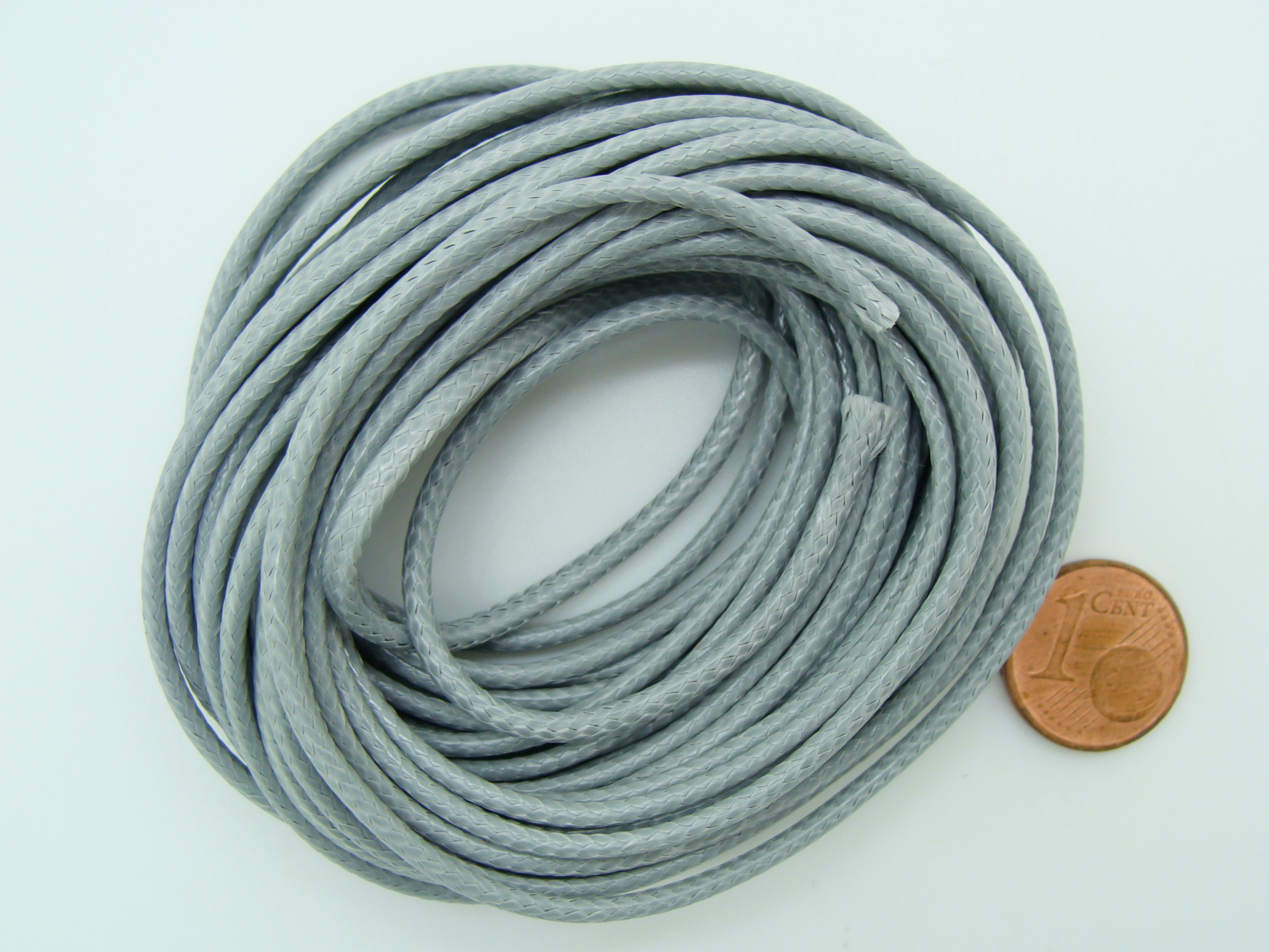 fil polyester 2mm gris cordon