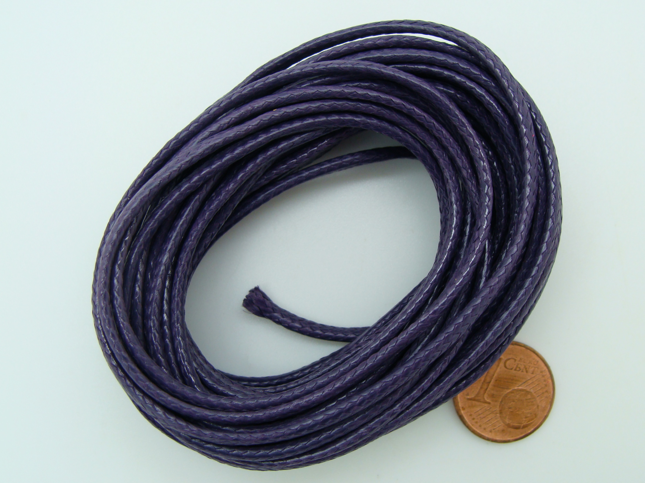 fil polyester 2mm violet fonce cordon