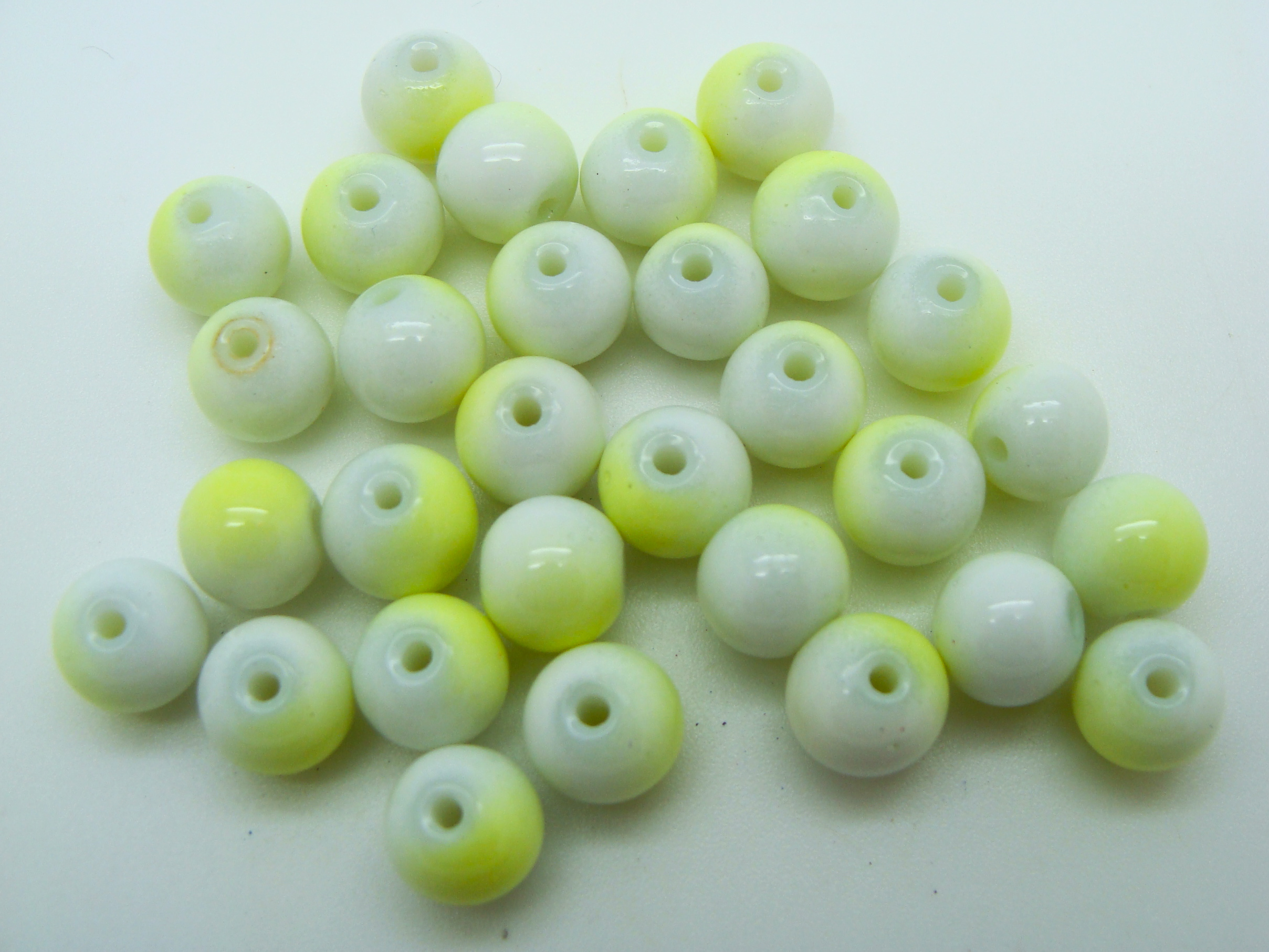 perle verre 8mm vert clair verre PV-peint-14
