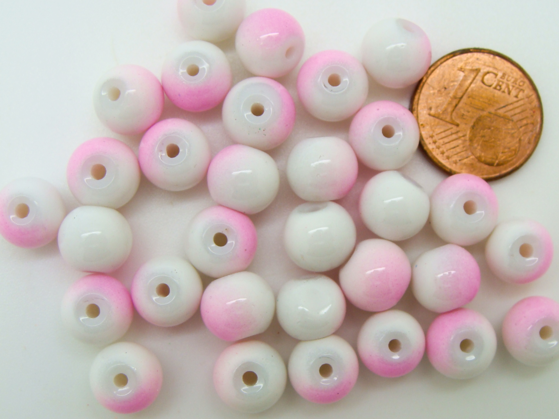 perle 8mm blanc rose verre PV-peint-31