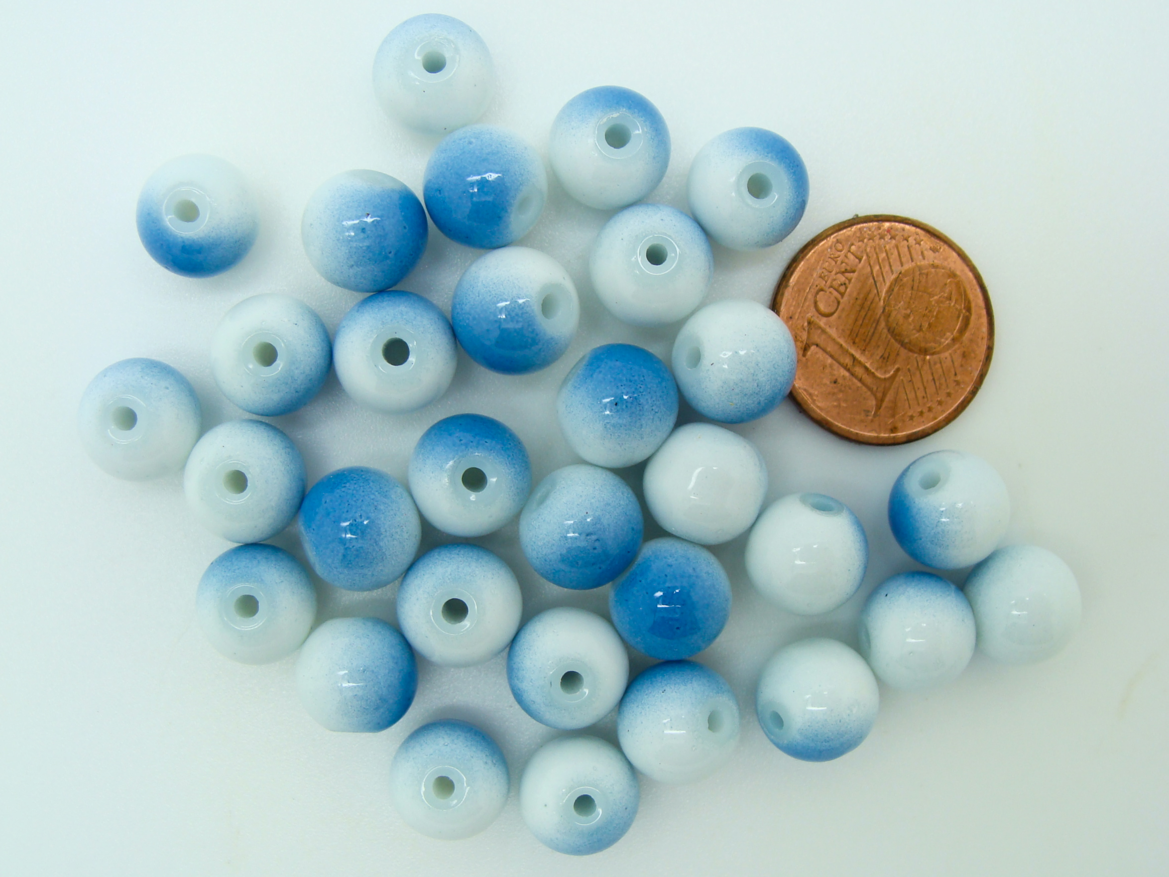 PV-peint-38 perle 8mm blanc bleu