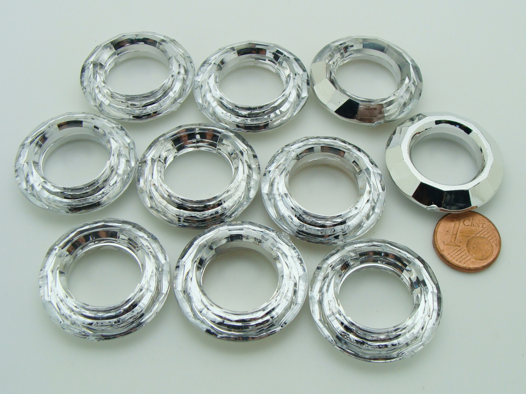 perle acrylique anneau argente RES-113