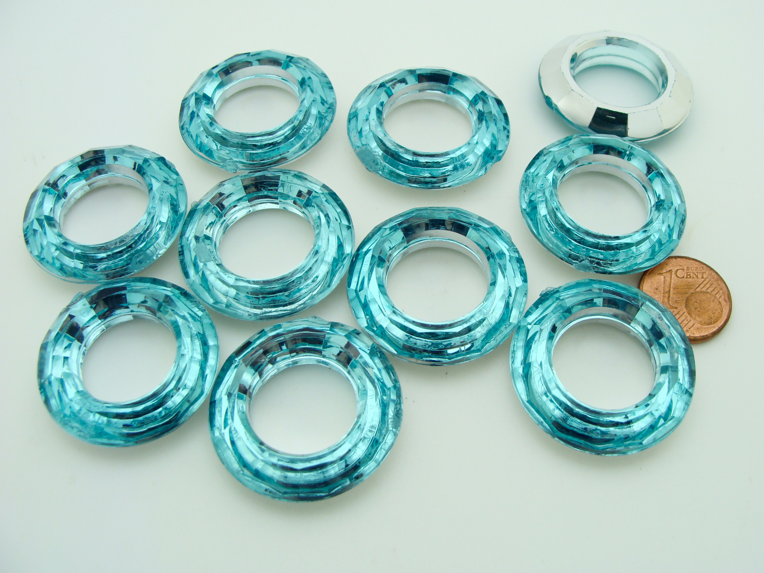 perle acrilyque anneau bleu RES-113