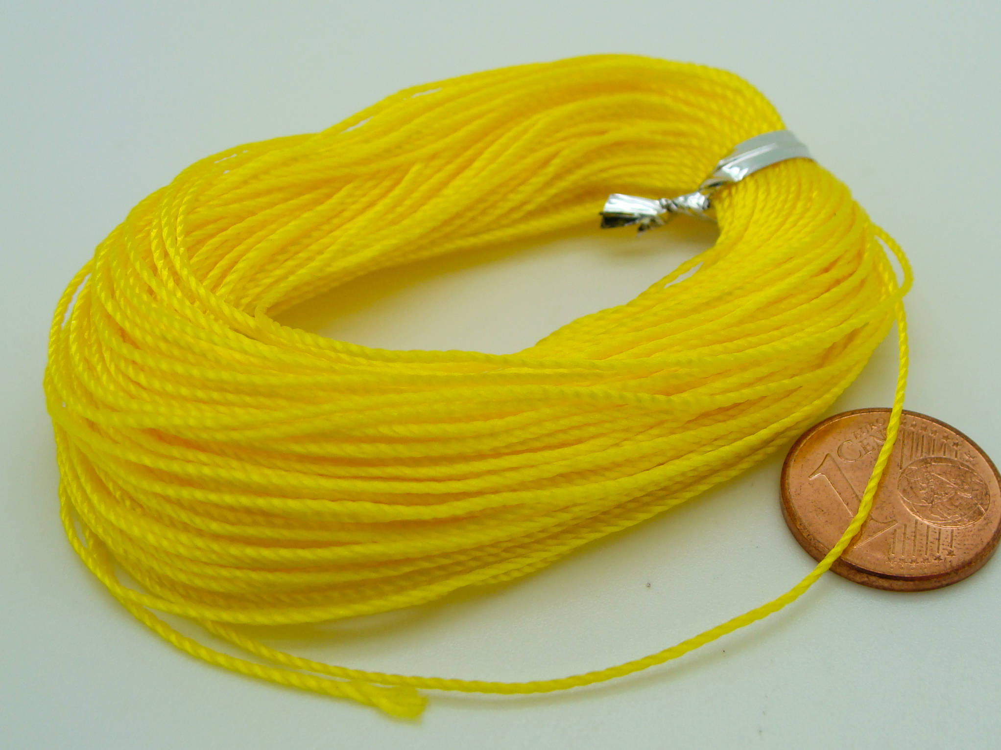 fil polyester 08 tresse 20m jaune cordon