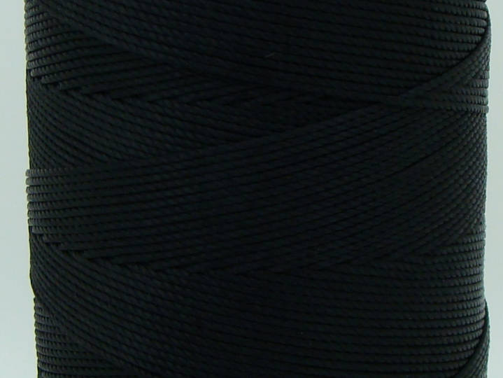fil polyester 08 tresse bobine noir cordon