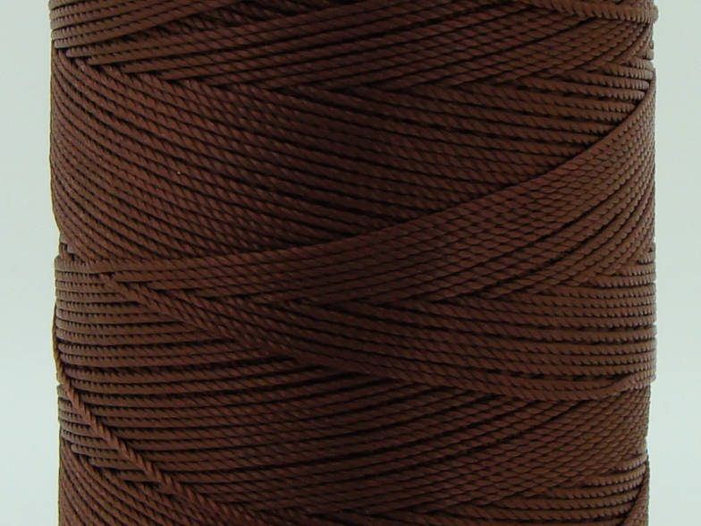 fil polyester 08 tresse bobine marron fonce cordon