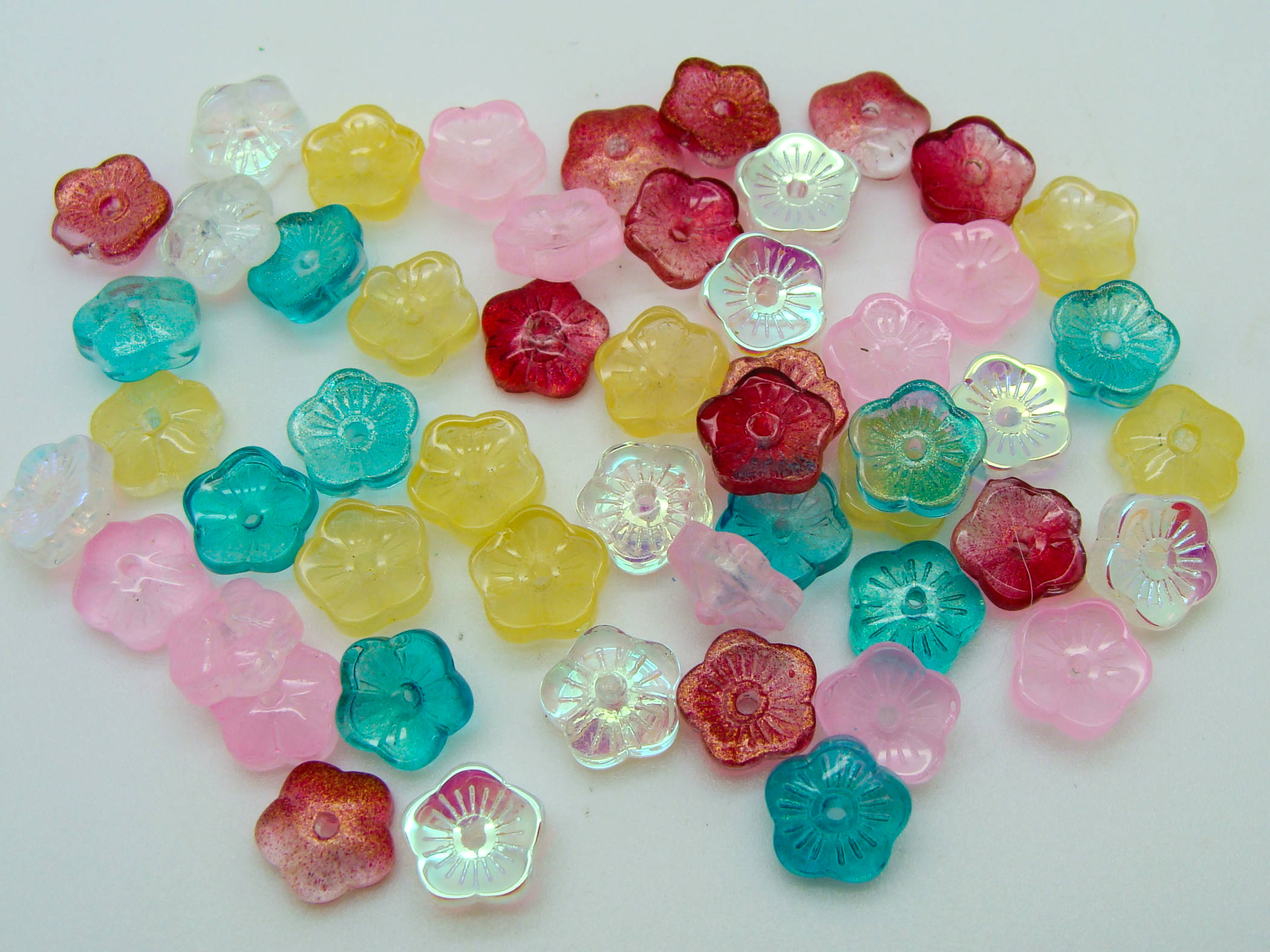perle verre fleur 8x3mm