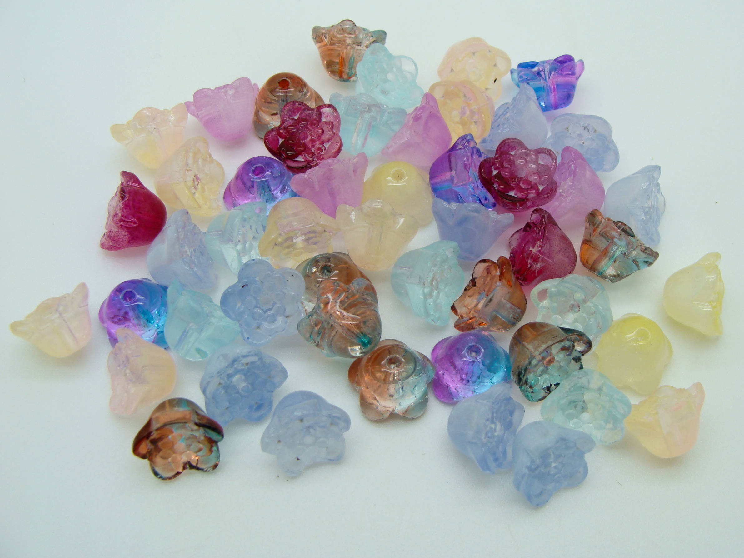 perle verre fleur 11x7