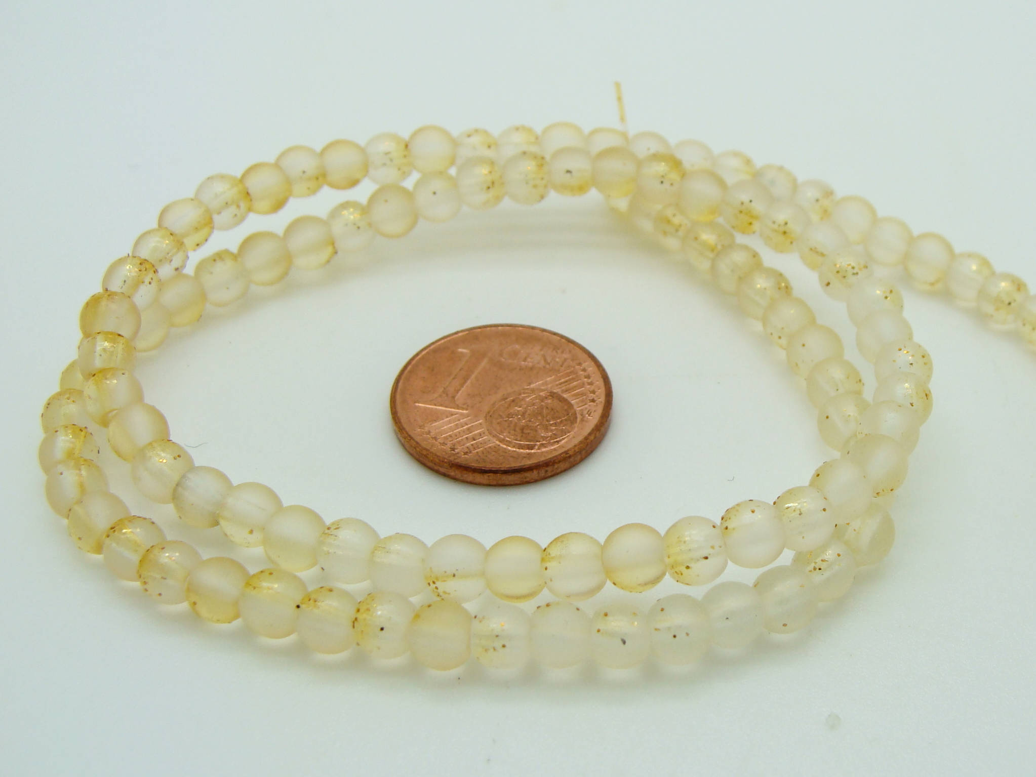 perle 4mm dore verre givre