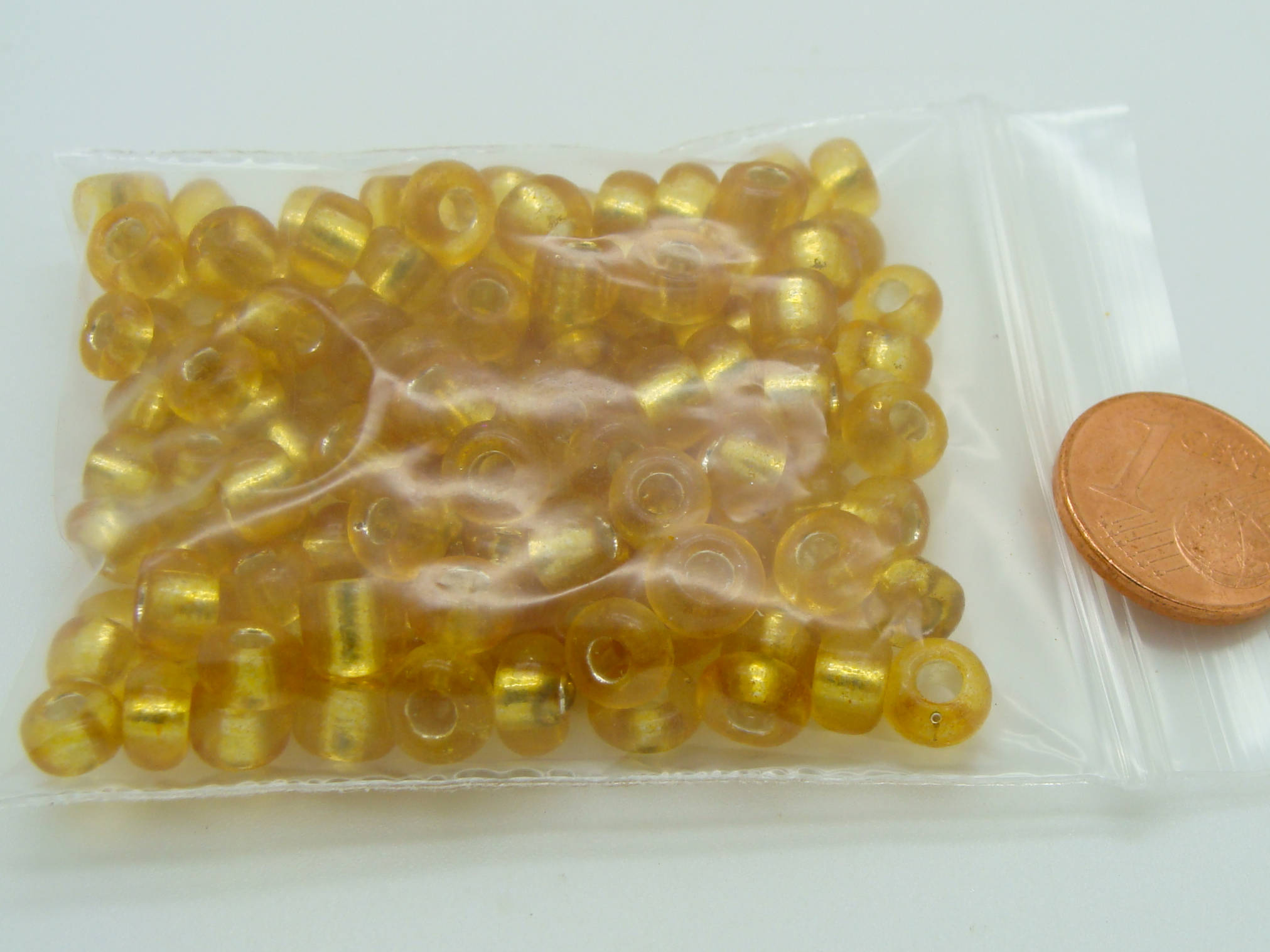 rocaille 5mm TA jaune dore verre