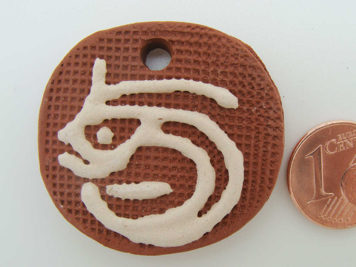 pendentif terrre cuite marron dragon TC27-pendentif