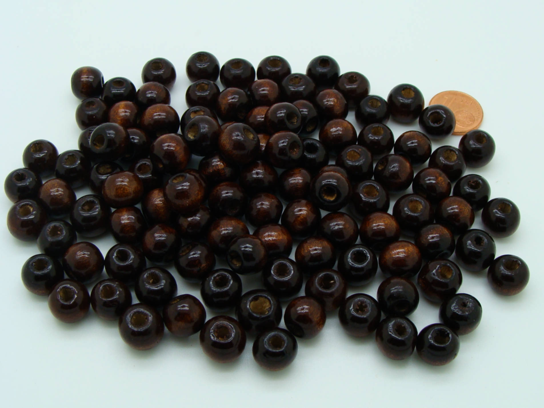 perle bois marron fonce ronde 10mm PB84