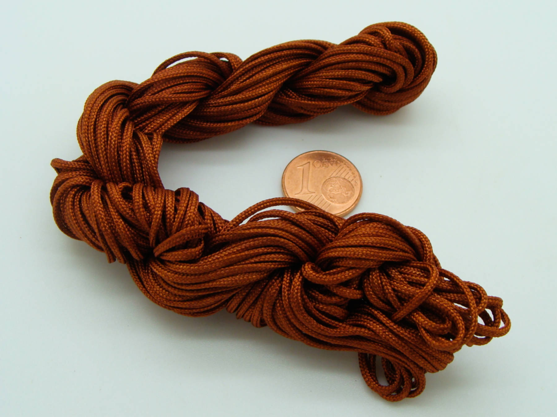 fil nylon tresse 15mm marron moyen cordon
