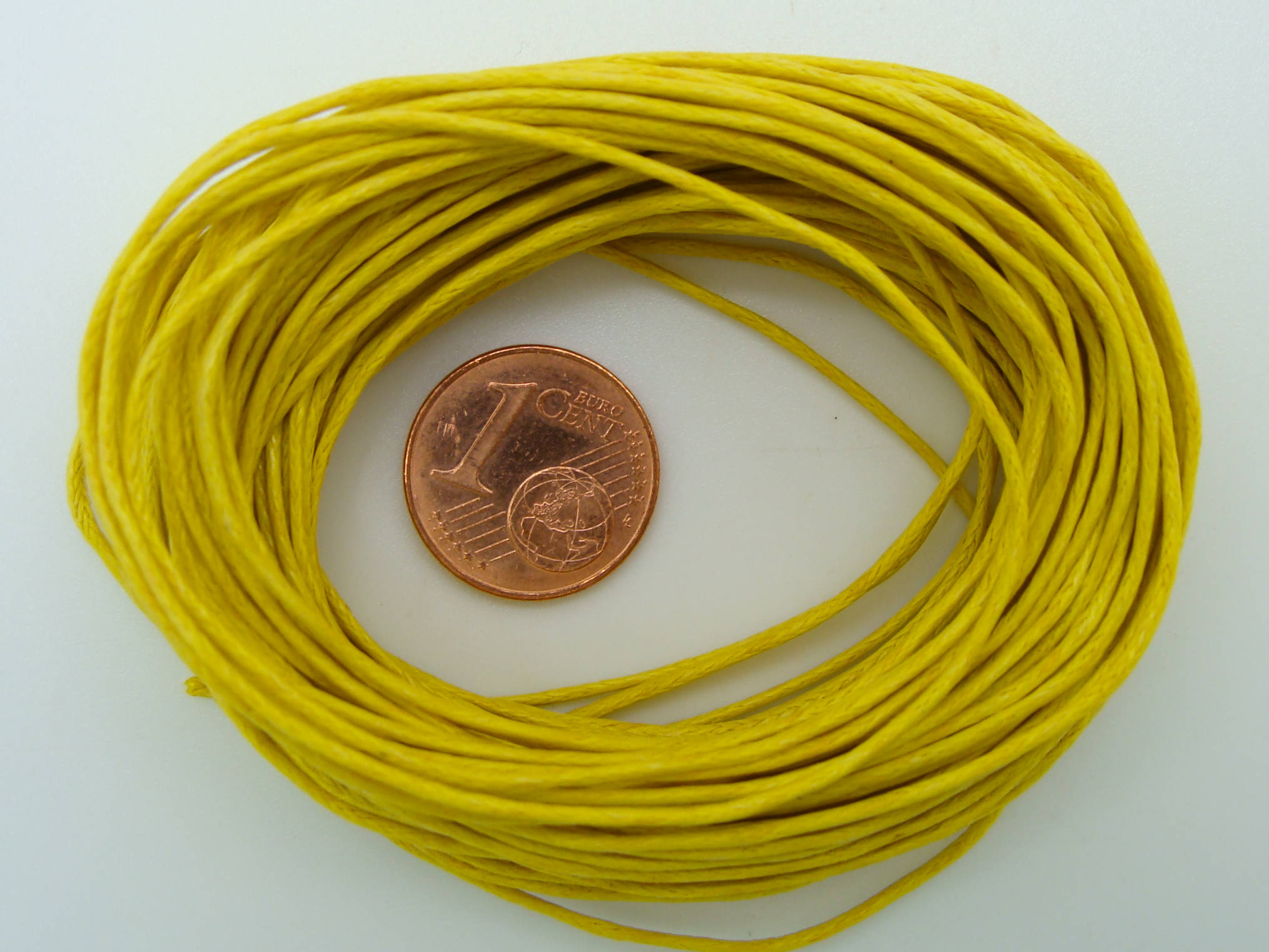 coton cire 1mm jaune 10m