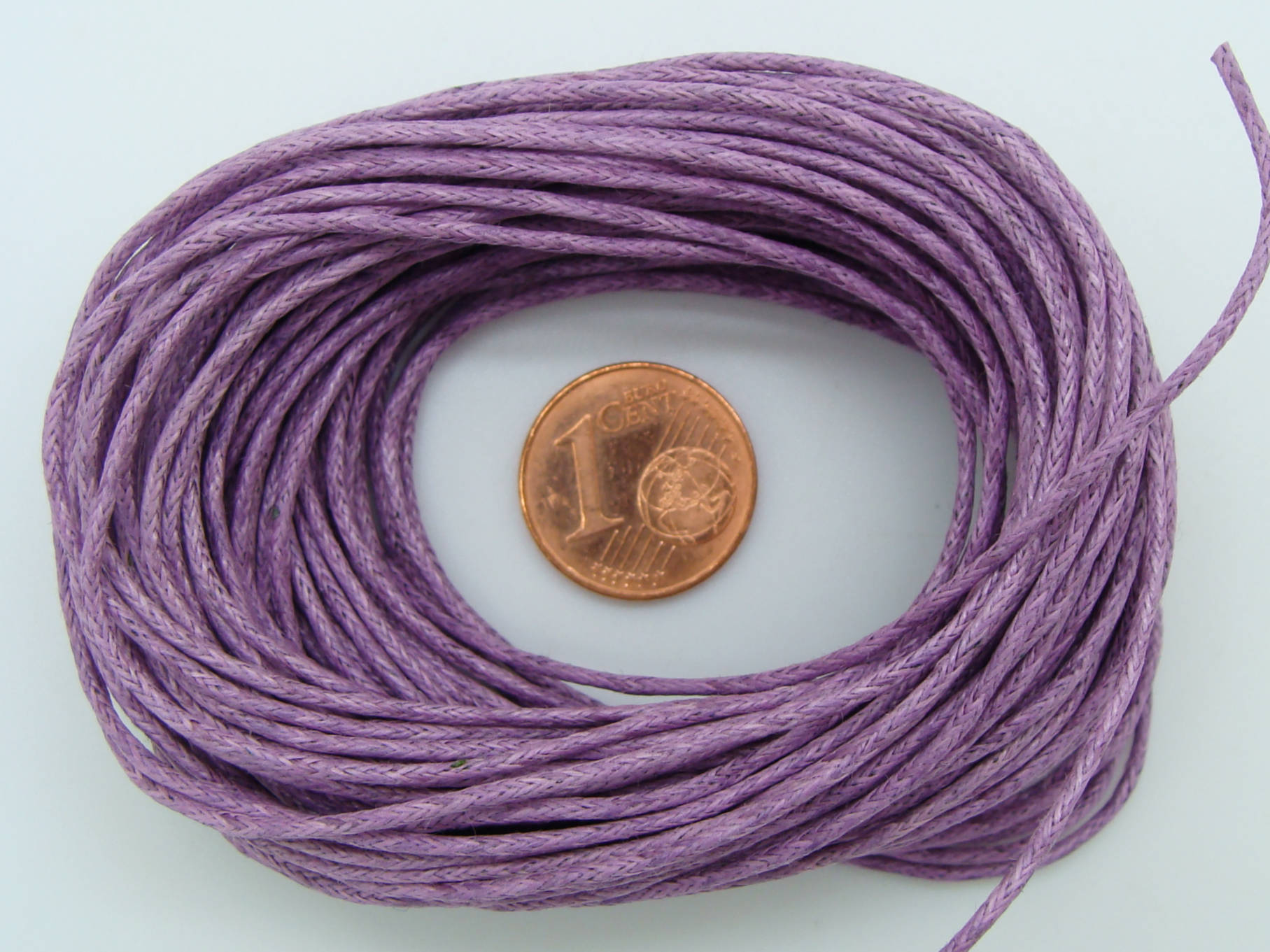 fil coton cire 1mm mauve 10m