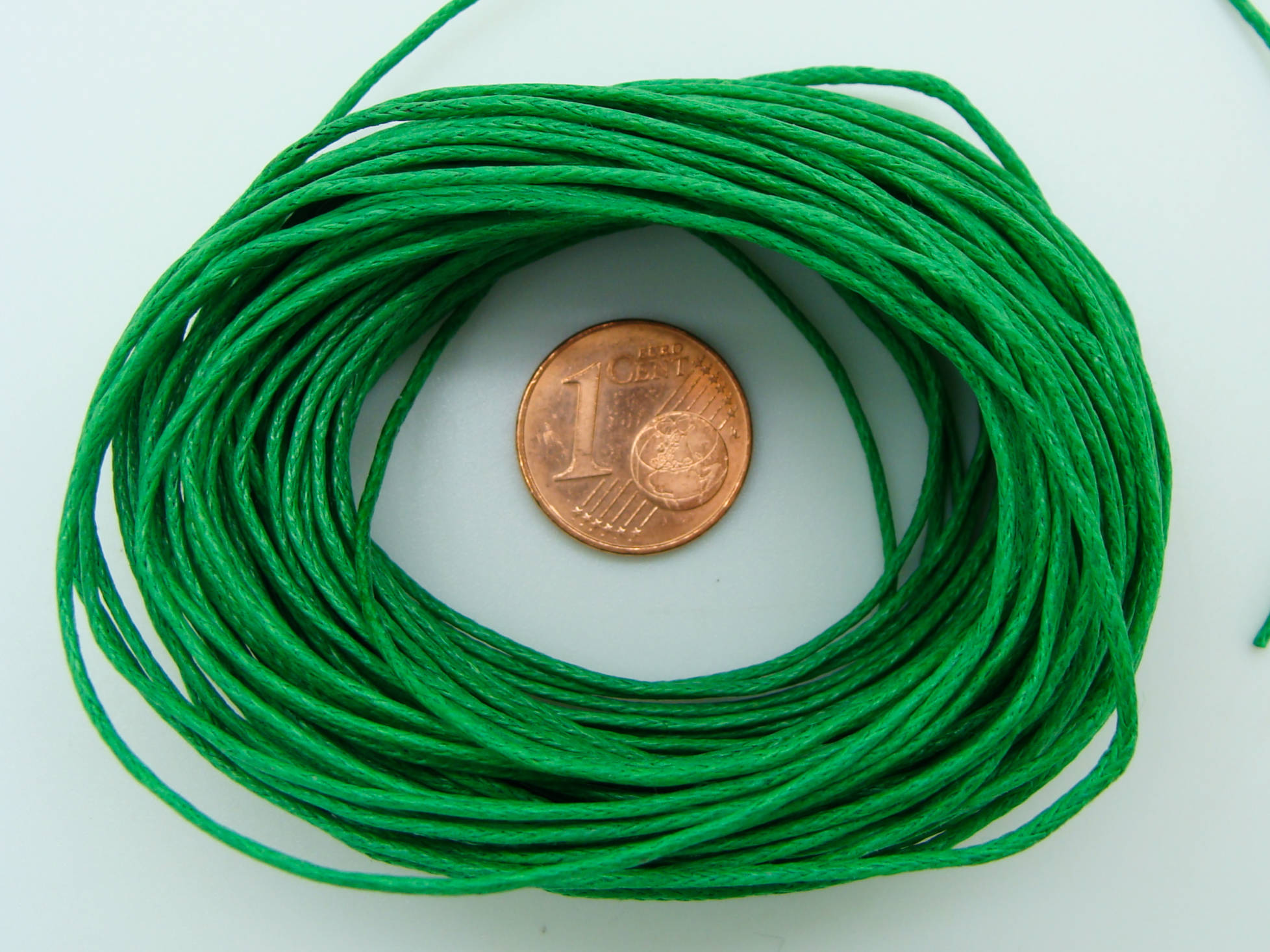 fil coton cire 1mm vert 10m