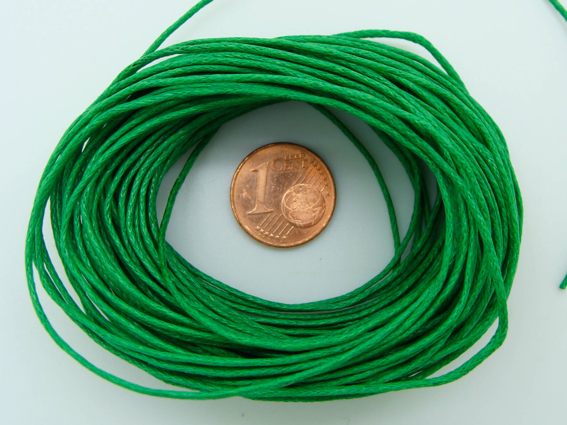 coton cire 1mm vert 10m