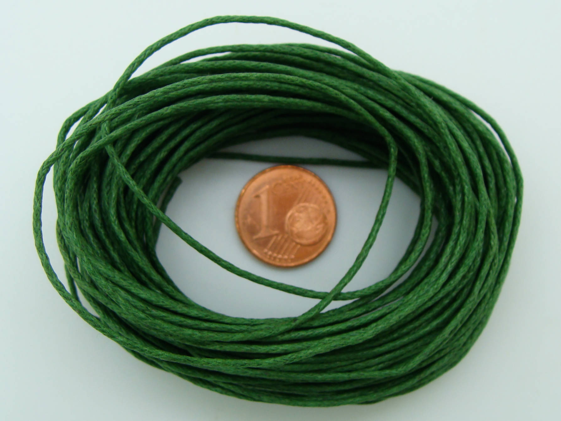 fil coton cire 1mm vert fonce 10m