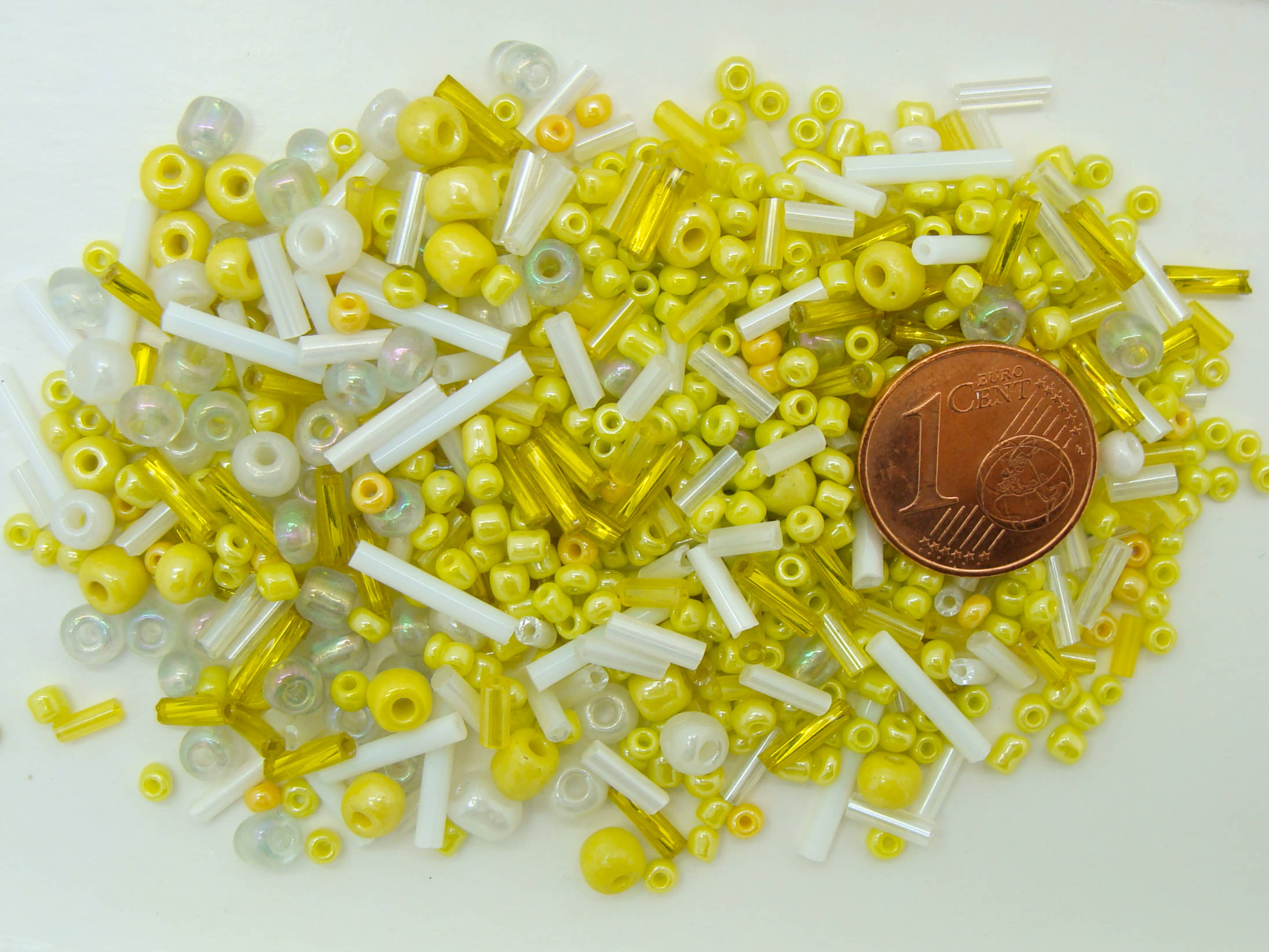 perle rocaille mix jaune