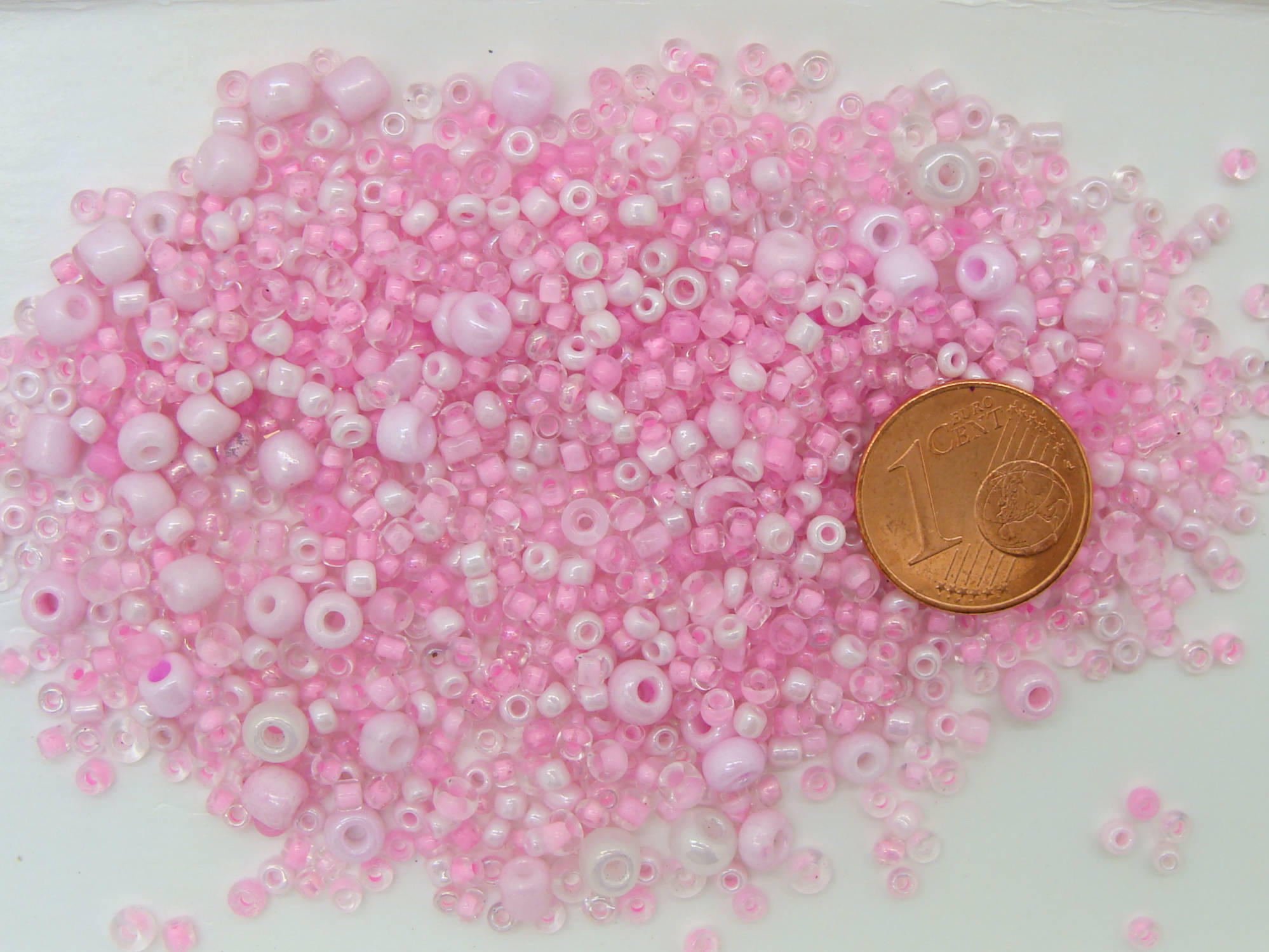 perle rocaille mix rose
