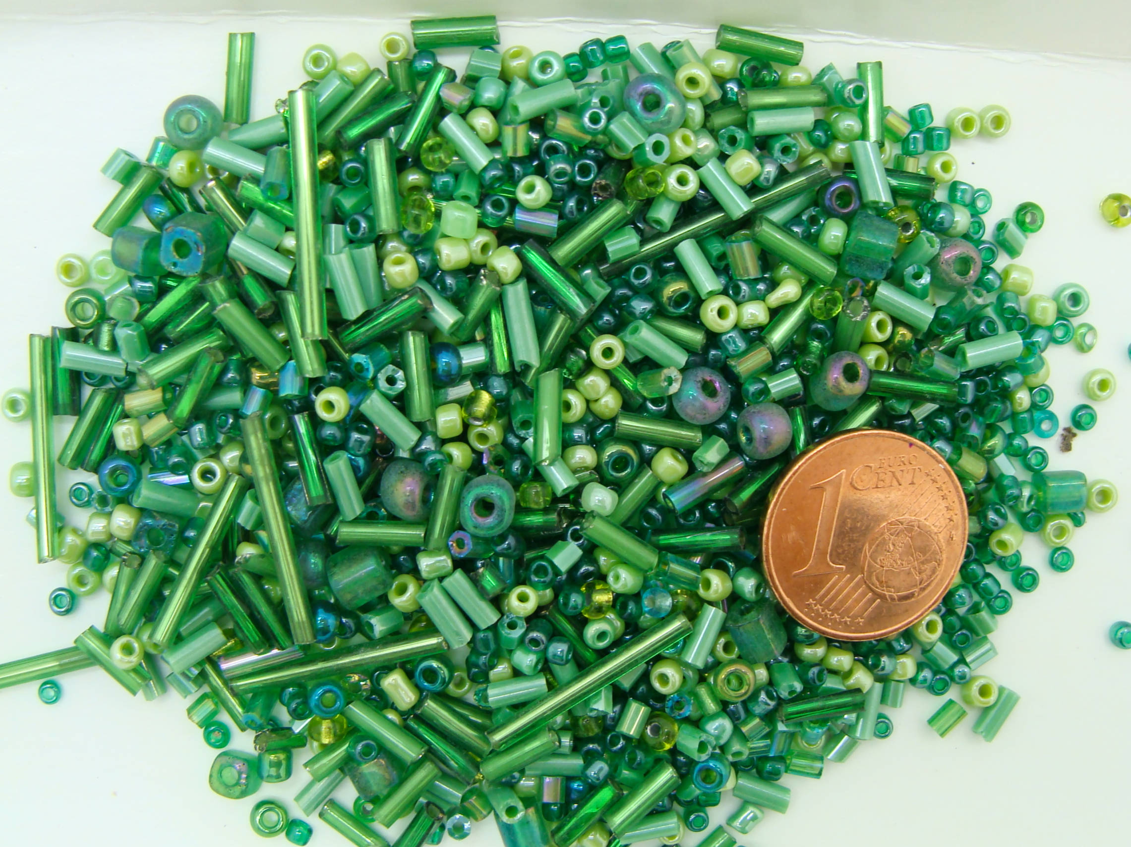 perle rocaille mix vert