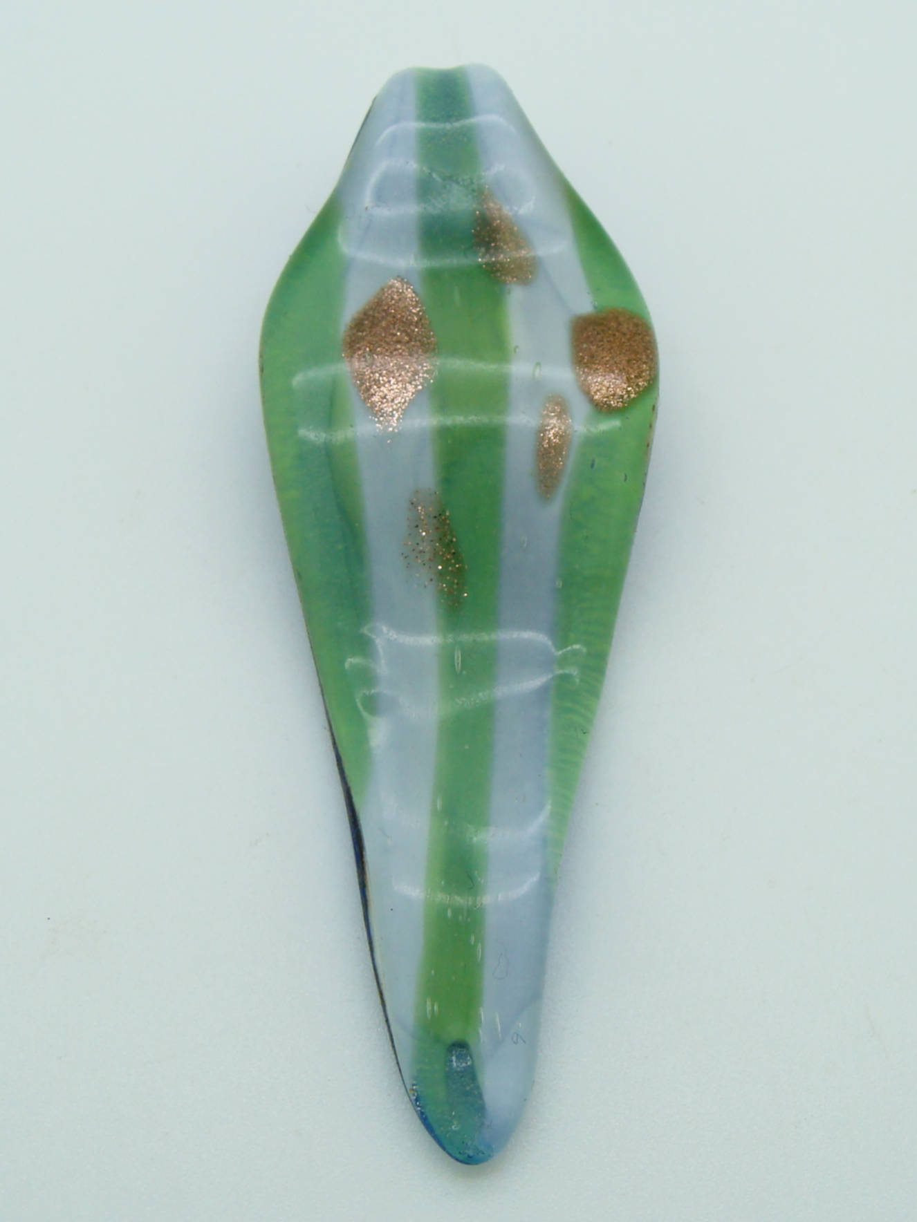 pendentif feuille marine vert lampwork Pend-391-8