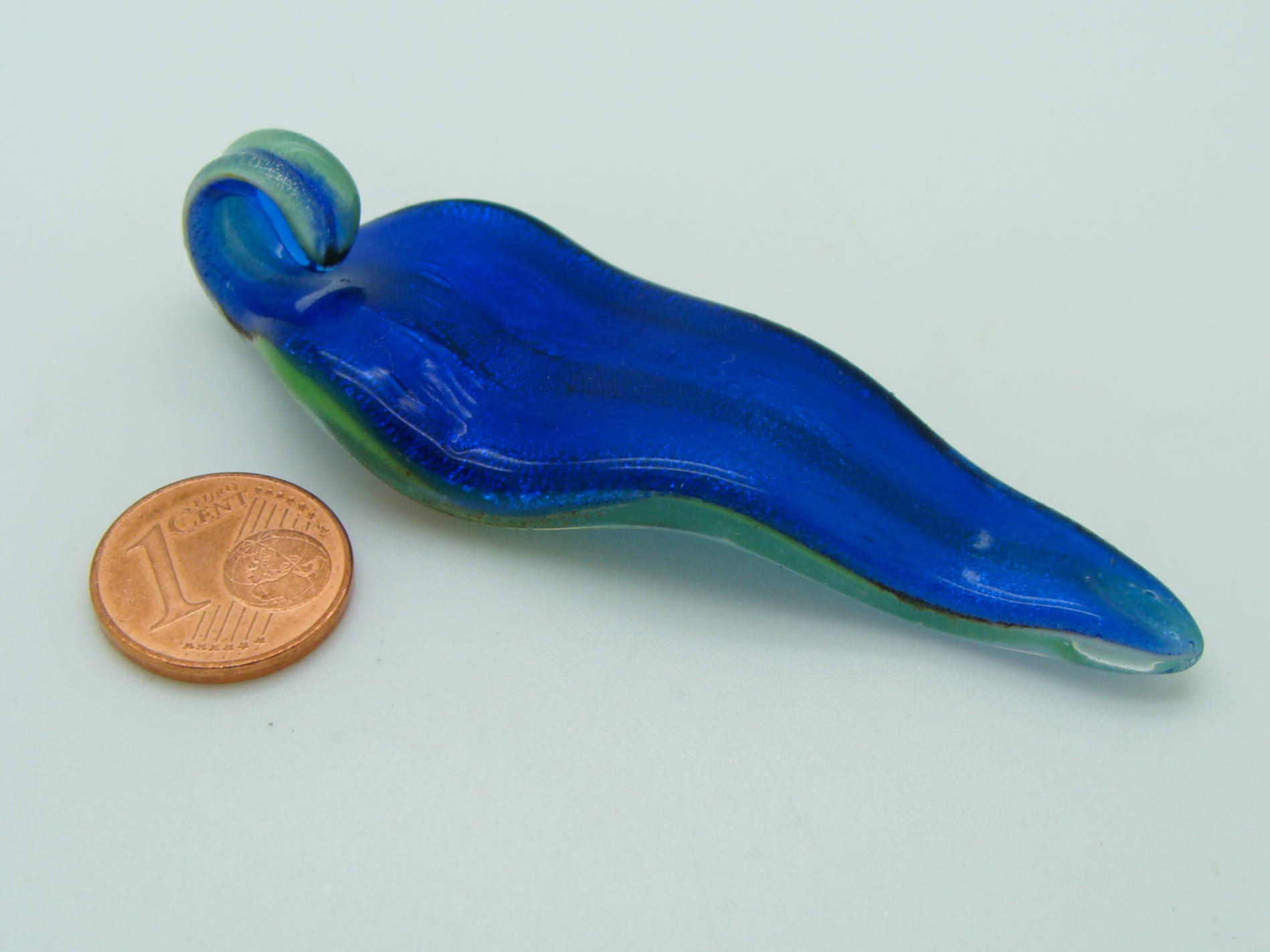 pendentif feuille marine vert verre Pend-391-8