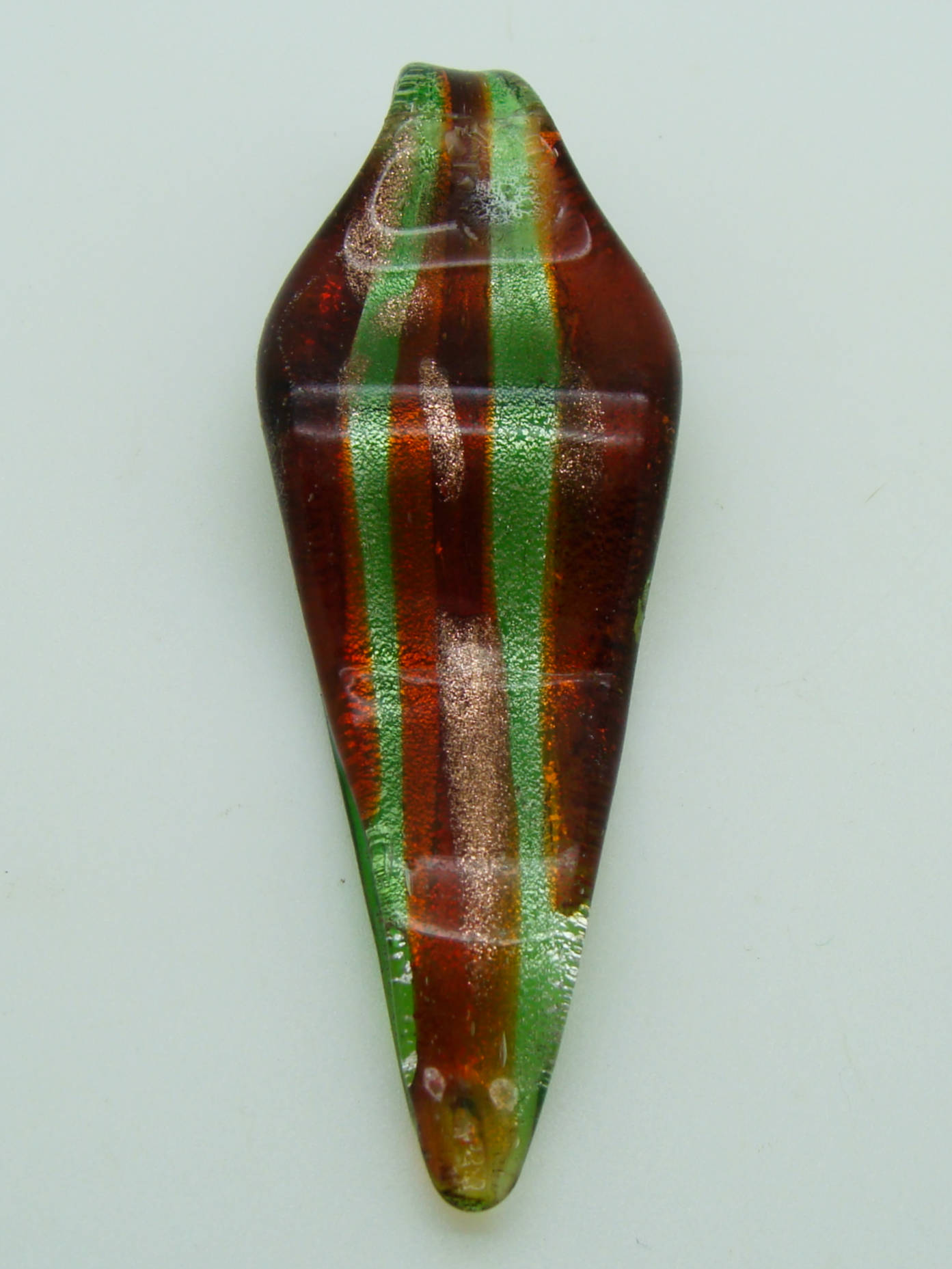 pendentif feuille vert rouge Pend-391-6