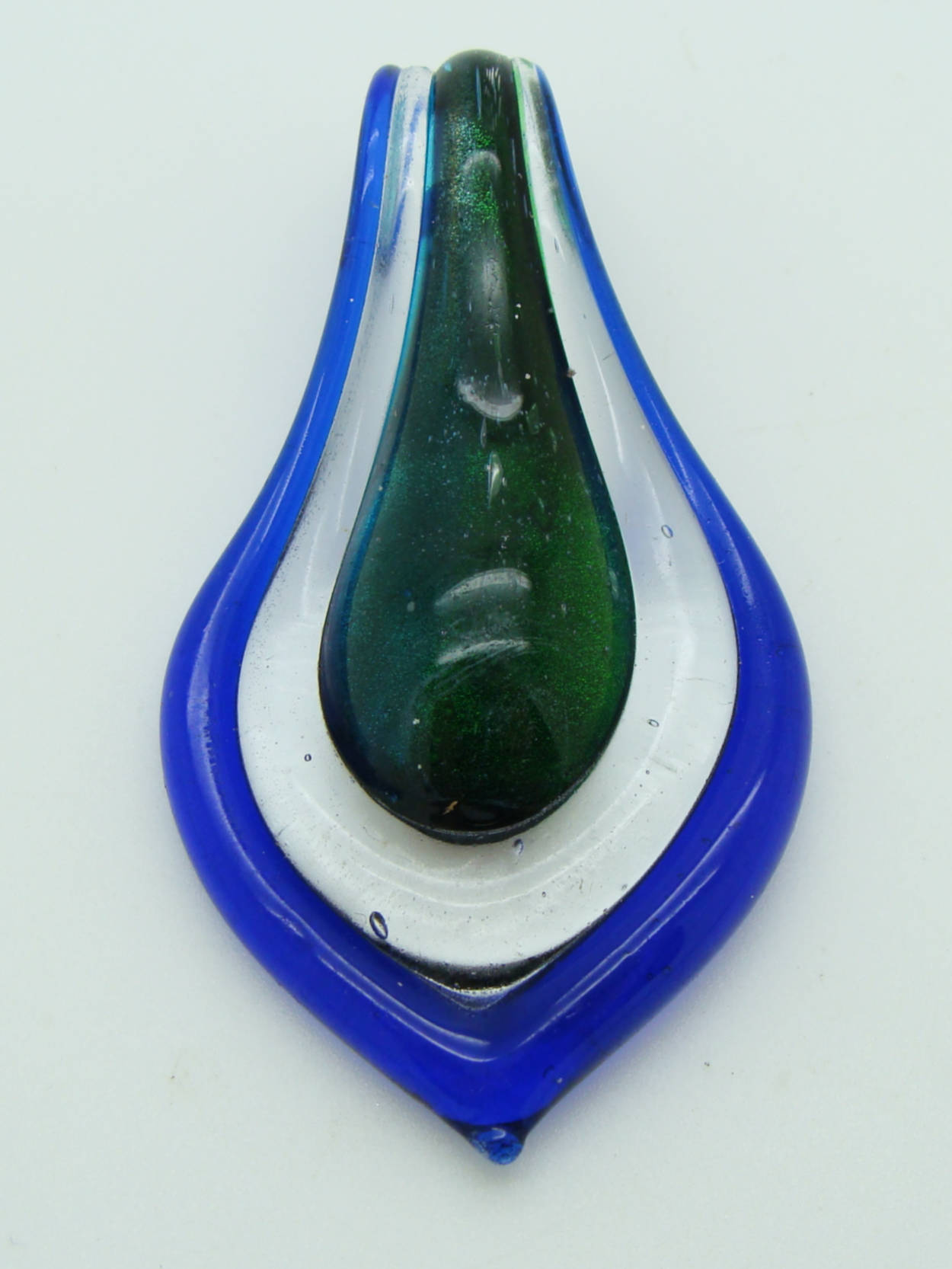 Pend-392-2 pendentif marine vert lampwork
