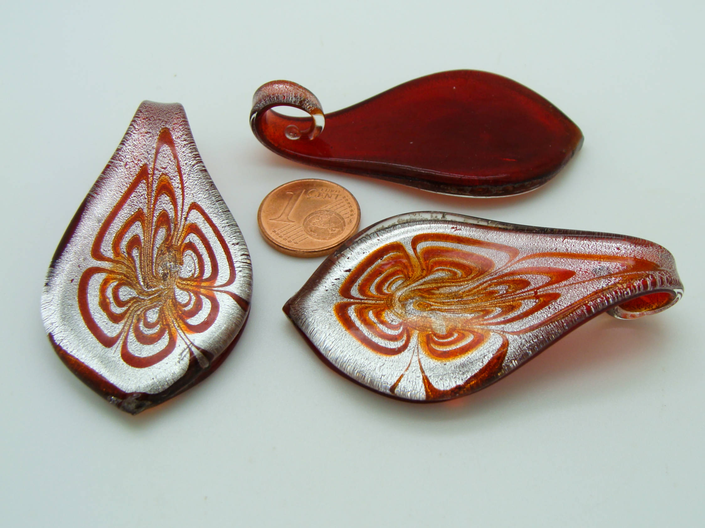 pendentif rouge verre Pend-393-3