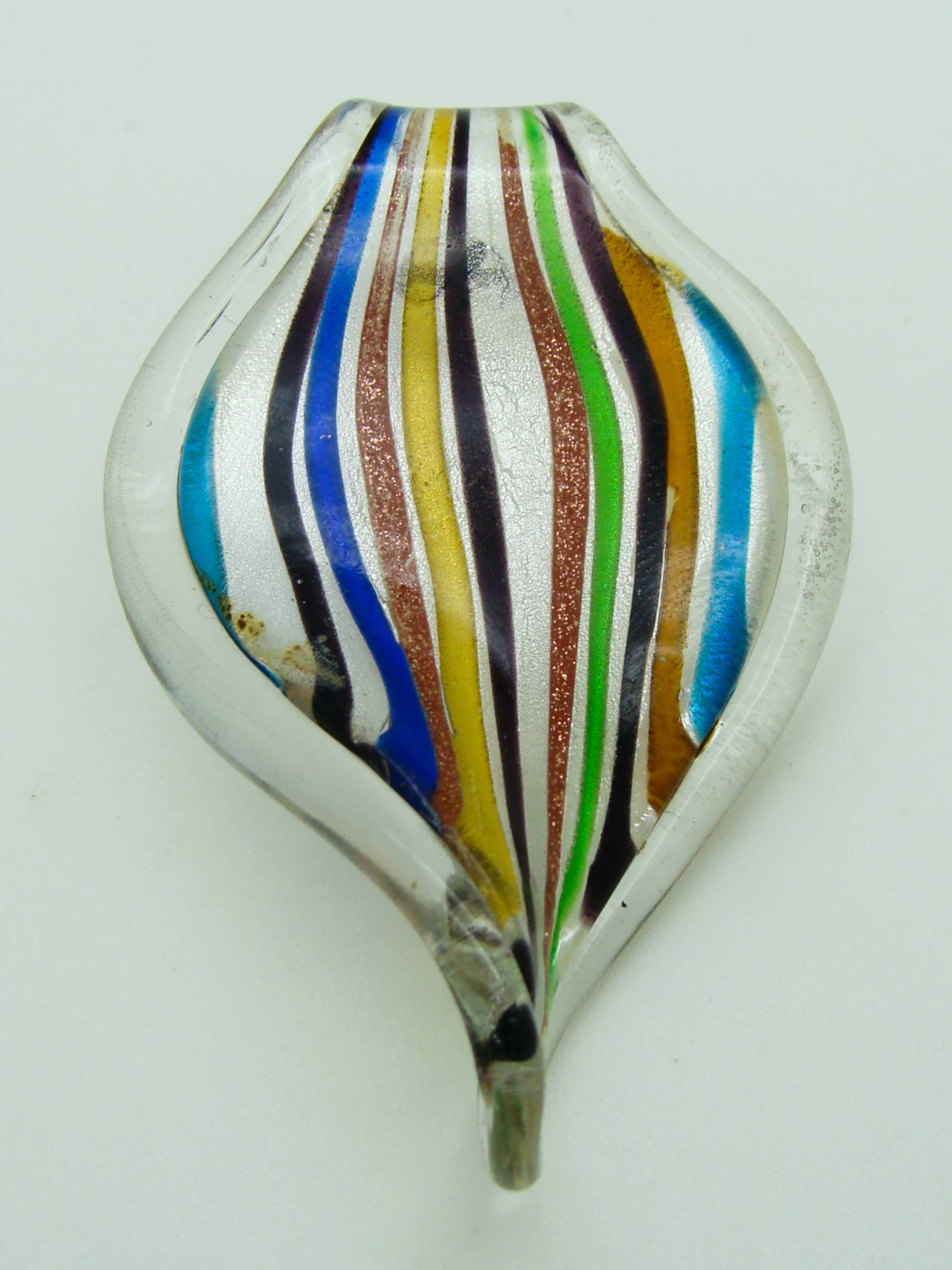 pendentif rayé lampwork Pend-394