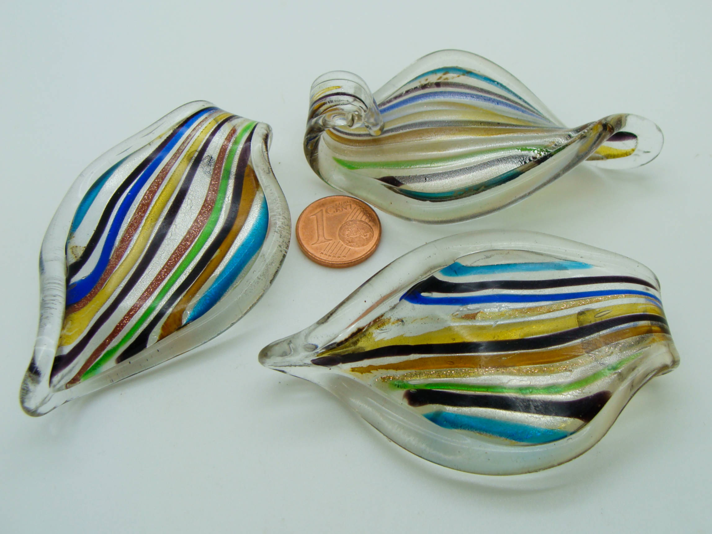 pendentif rayé verre Pend-394