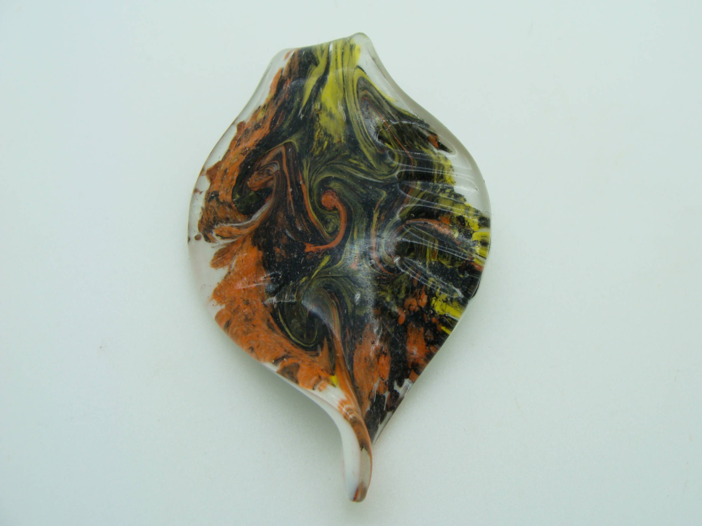 pendentif volute blanc lampwork Pend-395-2