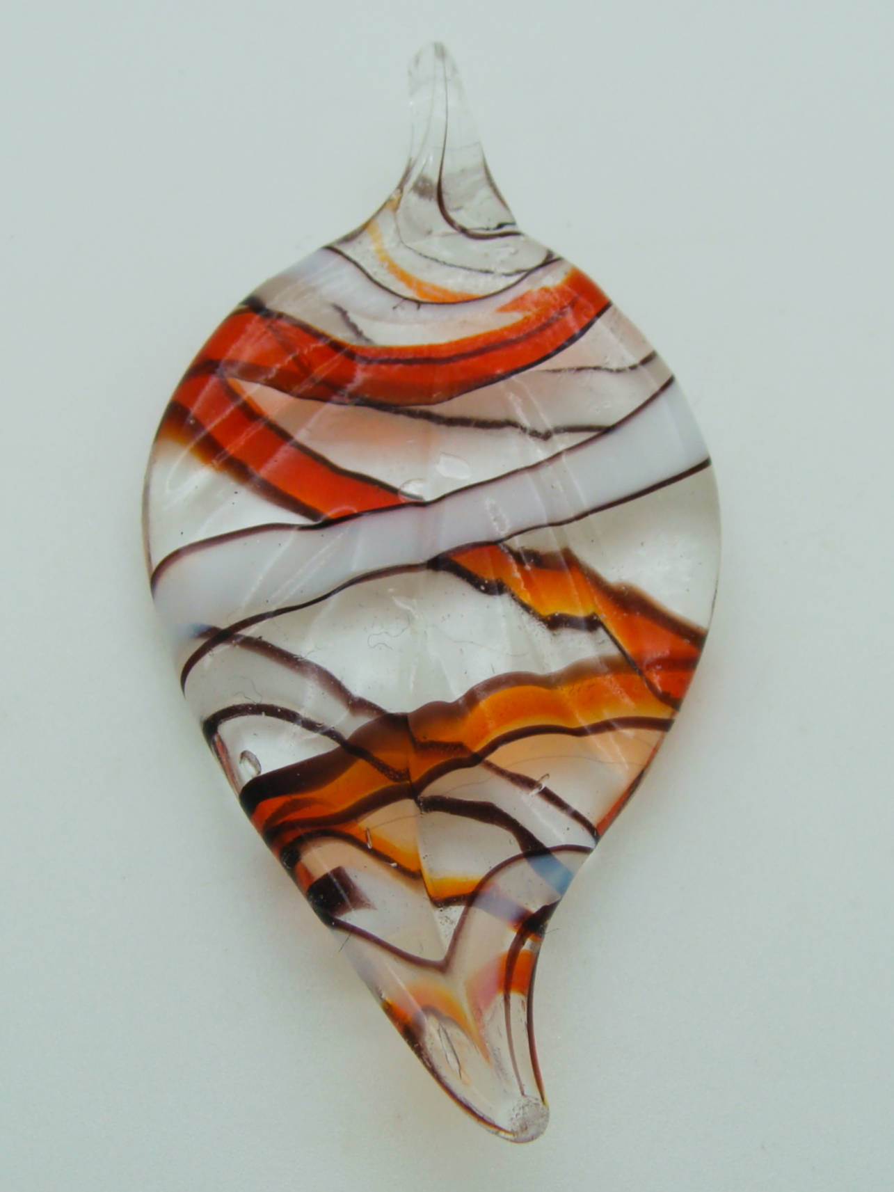 pendentif feuille marron lampwork Pend-397-3