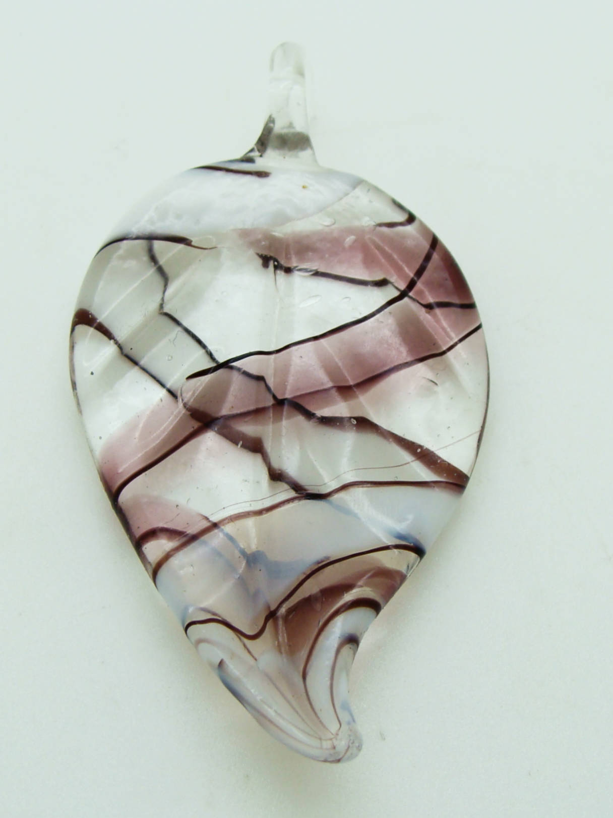 pendentif feuille violet lampwork Pend-397-4