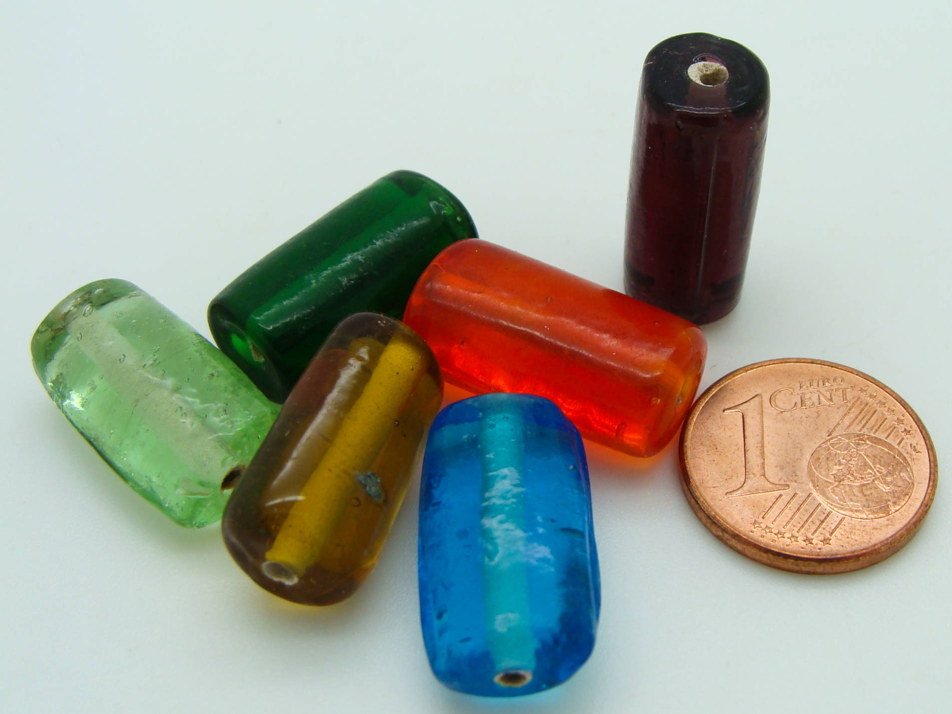 perles tubes verre mix couleurs VS-T18x10-mix