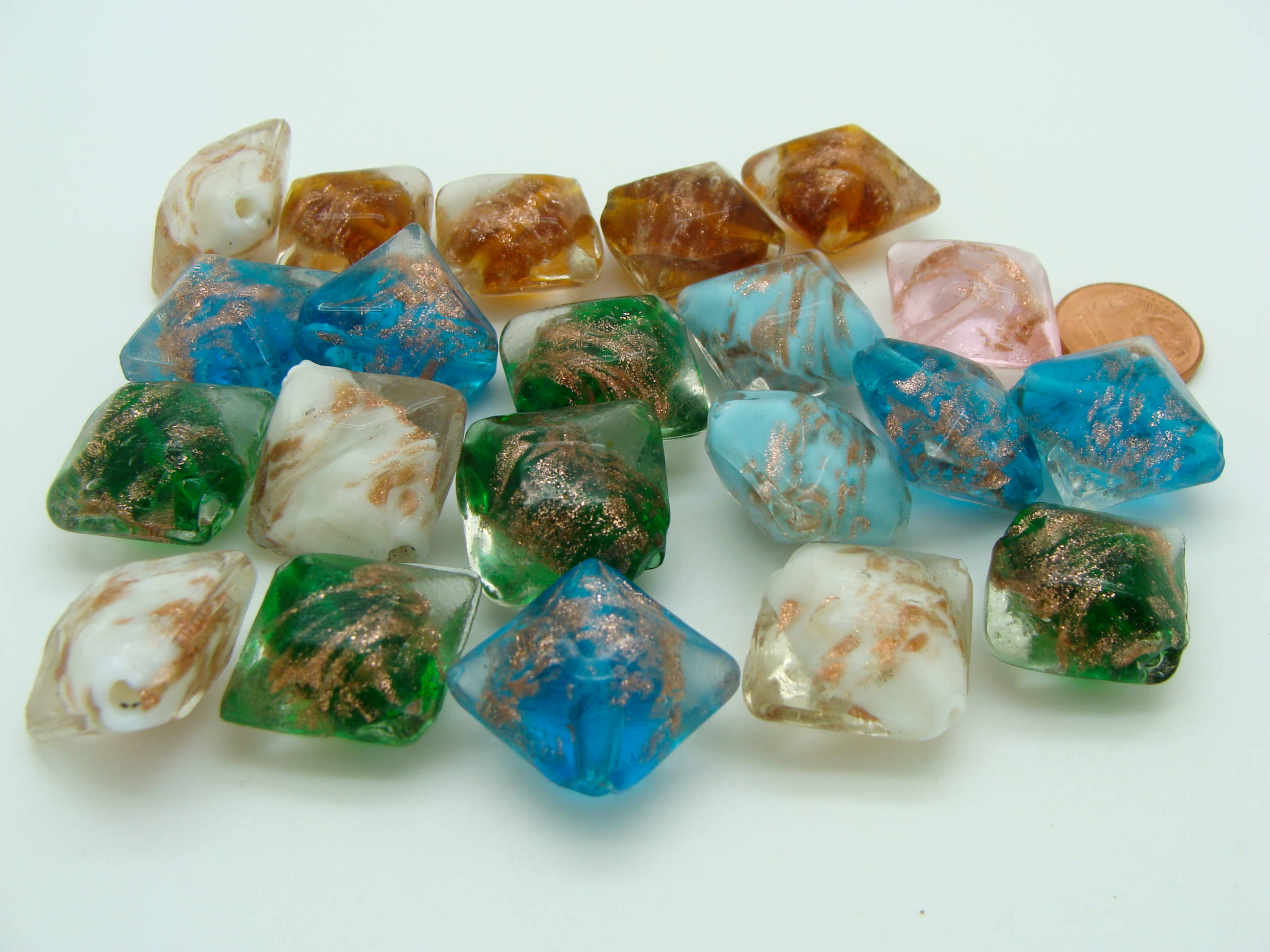 perles losange verre PV-lot-14