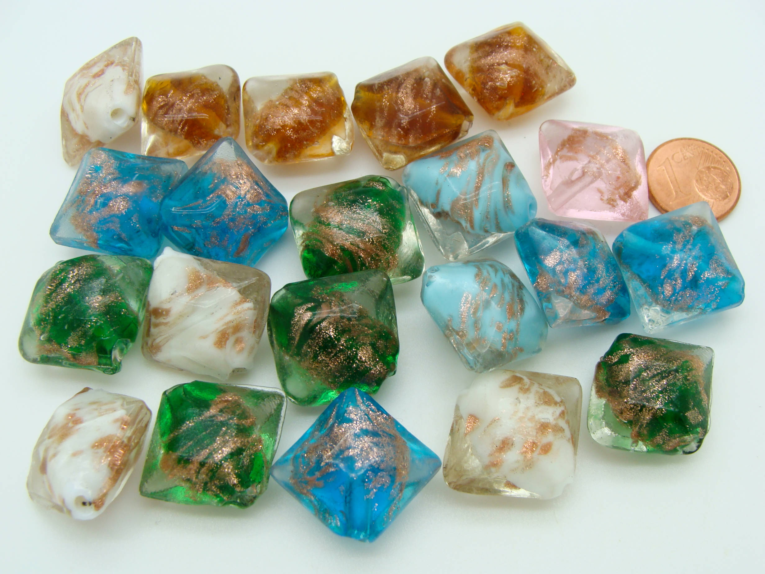 perles losange verre doree PV-lot-14